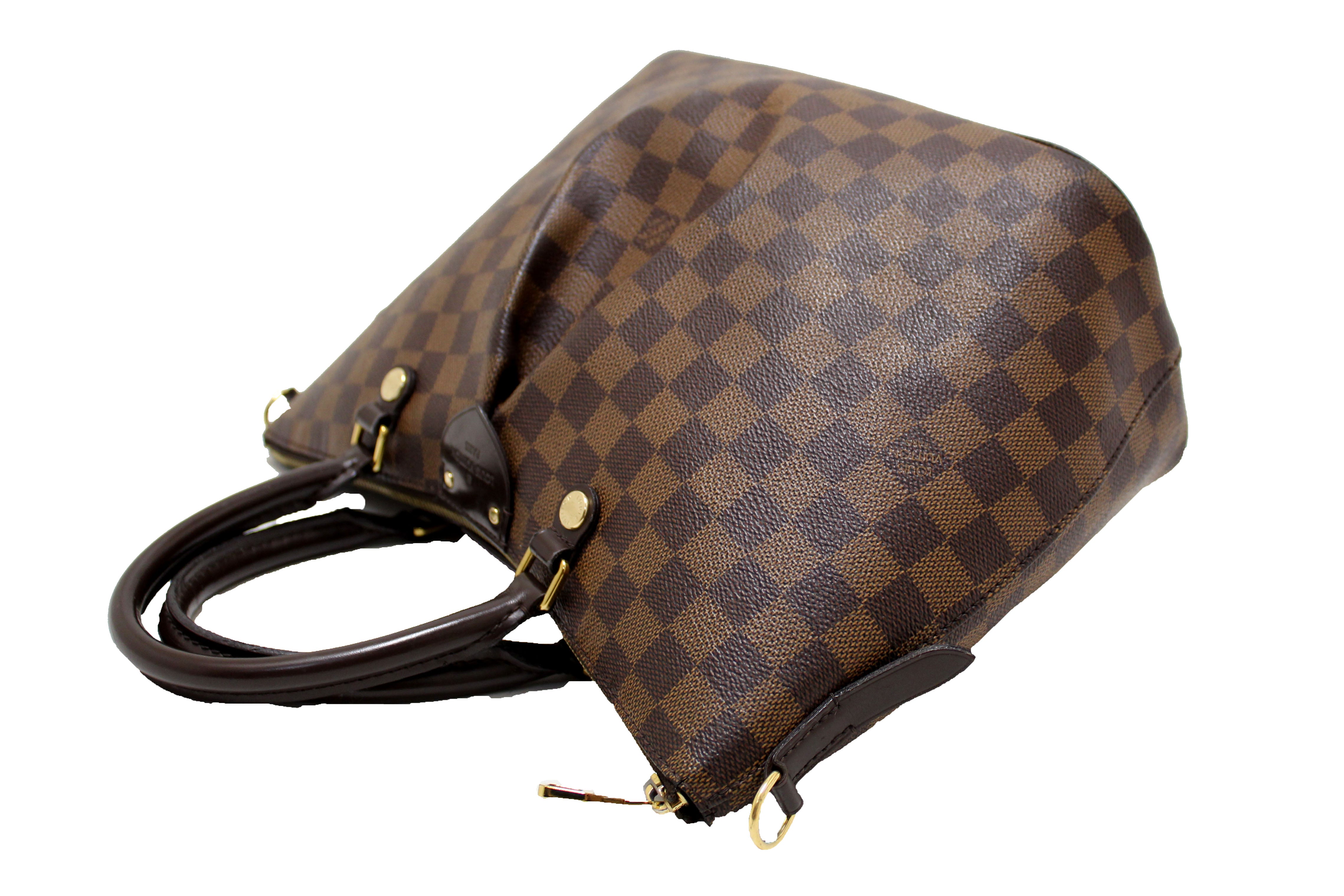 Authentic Louis Vuitton Damier Ebene Canvas Siena MM Handbag for Women - Luxury Designer Tote Bag with Shoulder Strap - Perfect for Work, Travel & Everyday Use