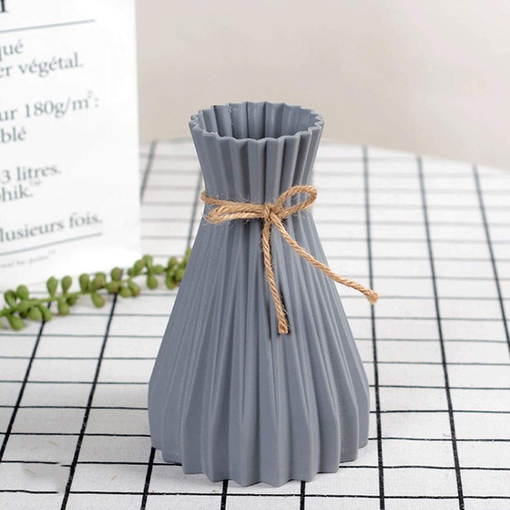 Stylish Unbreakable Plastic Vases - Modern Home Decor, Wedding Centerpieces & Rattan-Like Design - Shatterproof & Durable (Color A) - Perfect for Living Room, Dining Table & Outdoor Decorations