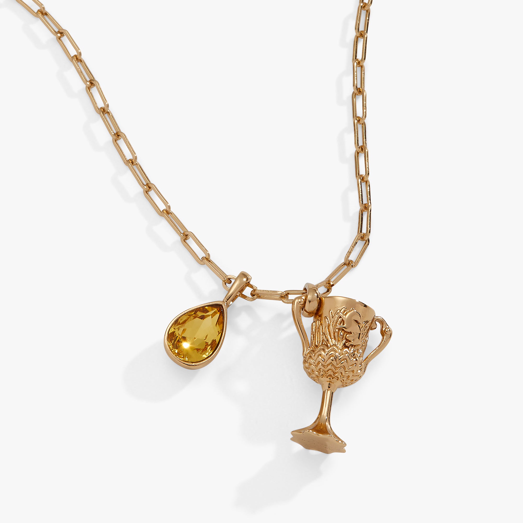 Harry Potter™ Hufflepuff Cup Necklace - Golden Snitch Pendant - Official Wizarding World Jewelry - Perfect Gift for Fans & Collectors - Great for Cosplay, Halloween & Harry Potter Themed Parties