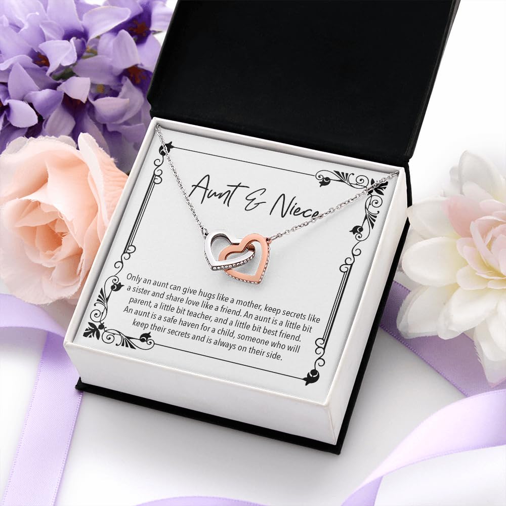 Best Aunt Gift Ideas - Elegant Women's Pendant Necklaces with Personalized Message Cards & Two-Tone Gift Box | Perfect for Birthday, Anniversary, Mother's Day & Thank You Presents