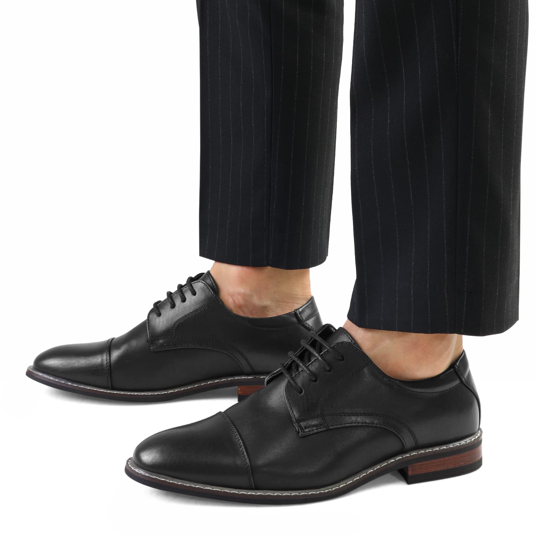 Men's Dress Shoes Formal Business Classic Lace Up Wingtip Oxford Shoes - Premium Leather Business Attire for Office, Wedding & Special Occasions