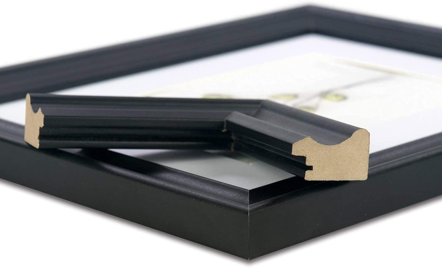 11x14 Black Picture Frames Set of 2 - 8x10 with Mat, HD Plexiglass - Wall Mount for Home & Office Decor