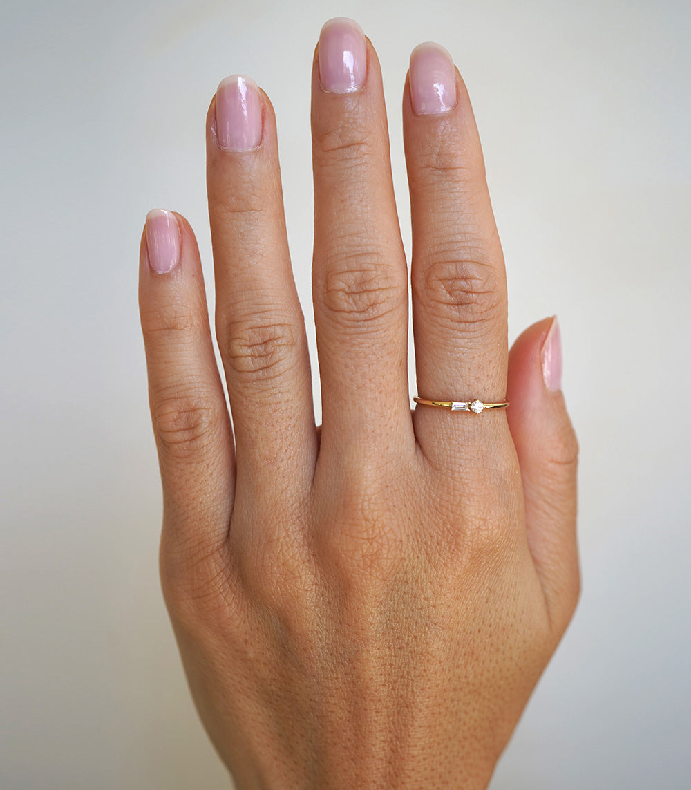 14K Gold Wedding Band Ring for Women with Mixed Diamonds - Elegant Bridal Jewelry for Engagement, Anniversary & Special Occasions