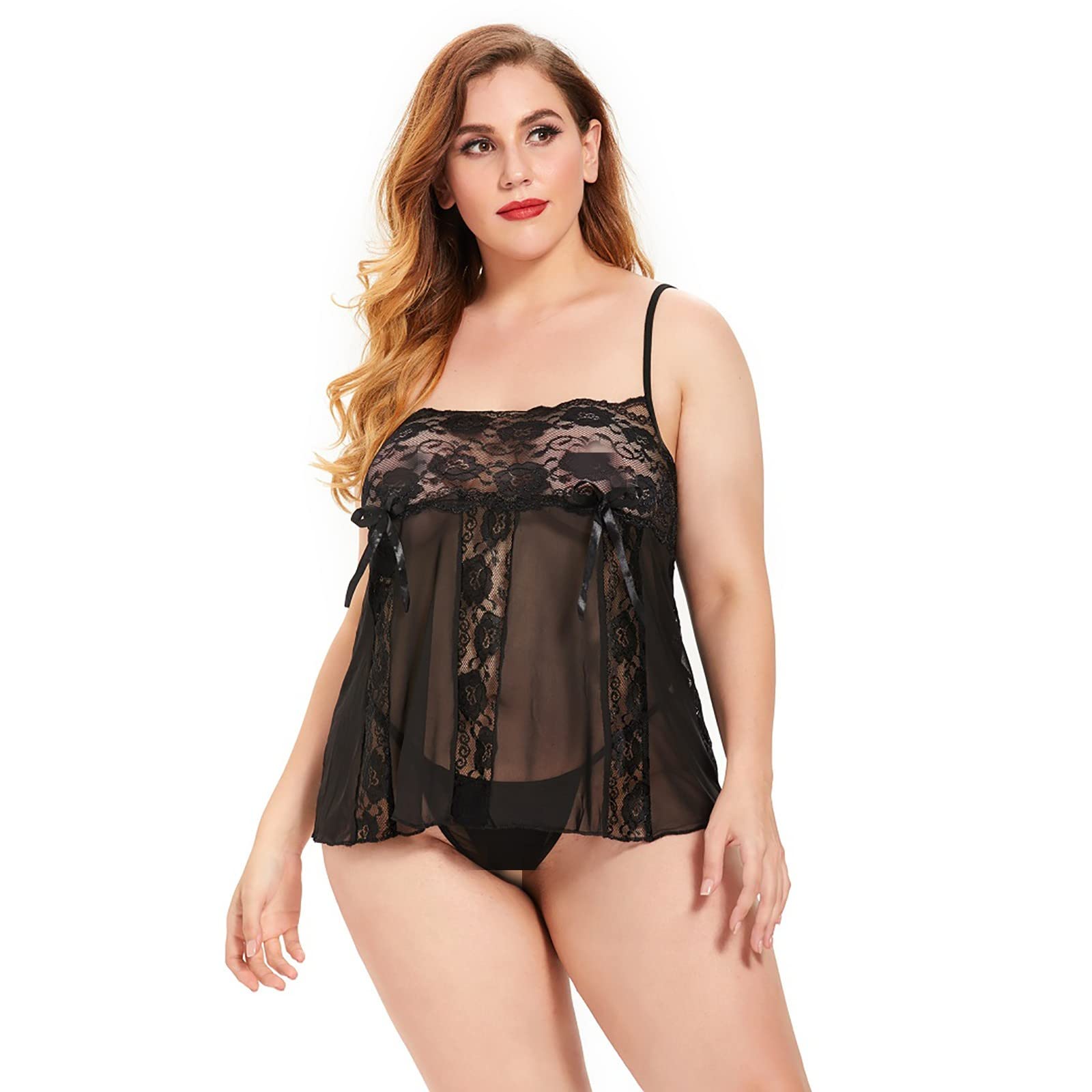 Sexy Lingerie for Women - Strappy Crochet Lace Teddy with Cutout Design & Embroidery Details | Romantic Lingerie Set for Valentine's Day, Honeymoon & Special Occasions