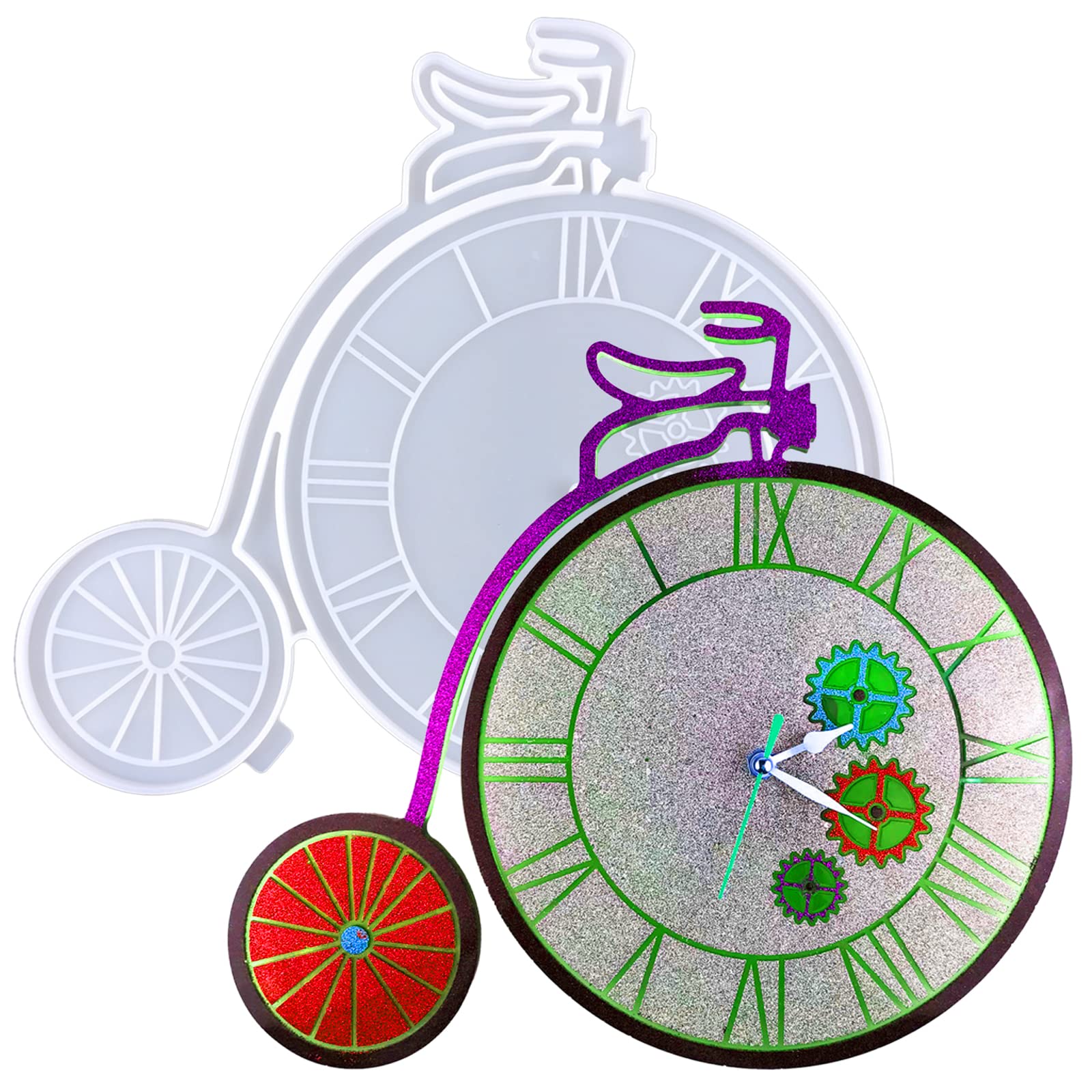 Large Bicycle Gear Clock Resin Mold - Epoxy Silicone Casting Mold for DIY Home Decor, Kids Room Wall Art, Unique Gift Idea | Perfect for Craft Projects, Wall Clocks & Vintage Decor