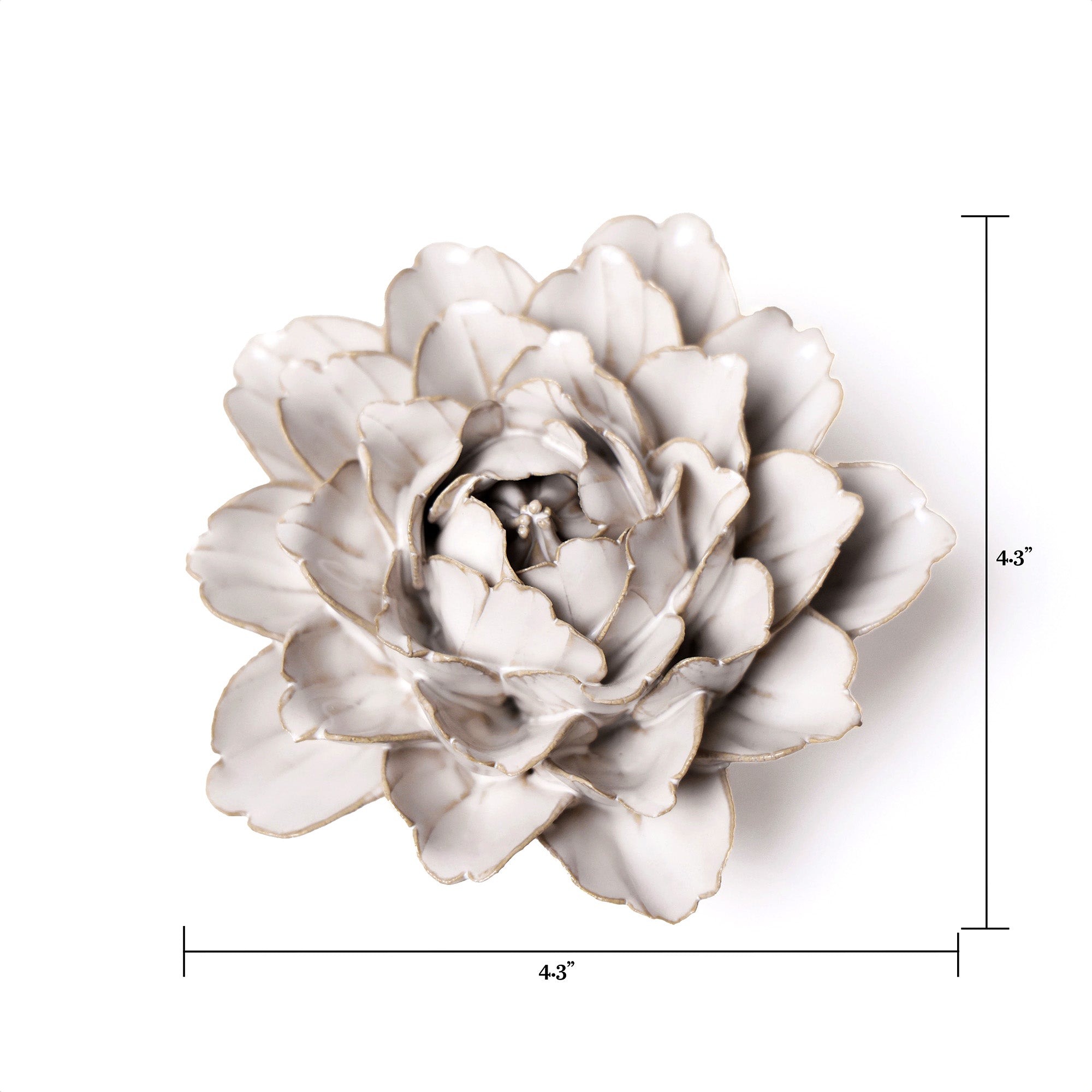 Coastal Ivory Ceramic Wall Hanging Flowers with Keyhole - Perfect for Boho Home Decor, Farmhouse Living Room, and Bedroom Wall Art