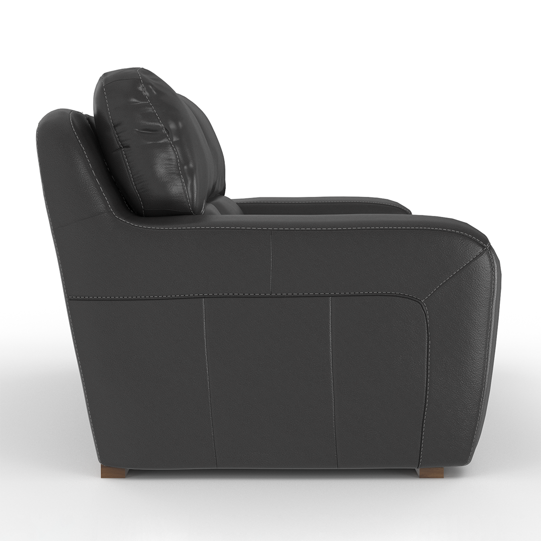 Boise Leather Loveseat Sofa - Genuine Leather 2-Seater Couch for Living Room, Office & Lounge - Comfortable Modern Furniture for Small Spaces
