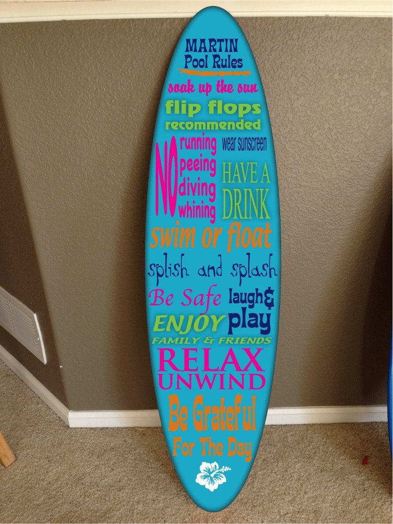 Stylish Wall Hanging Surfboard Decor - Hawaiian Beach Themed Home Décor for Living Room, Bedroom or Beach House