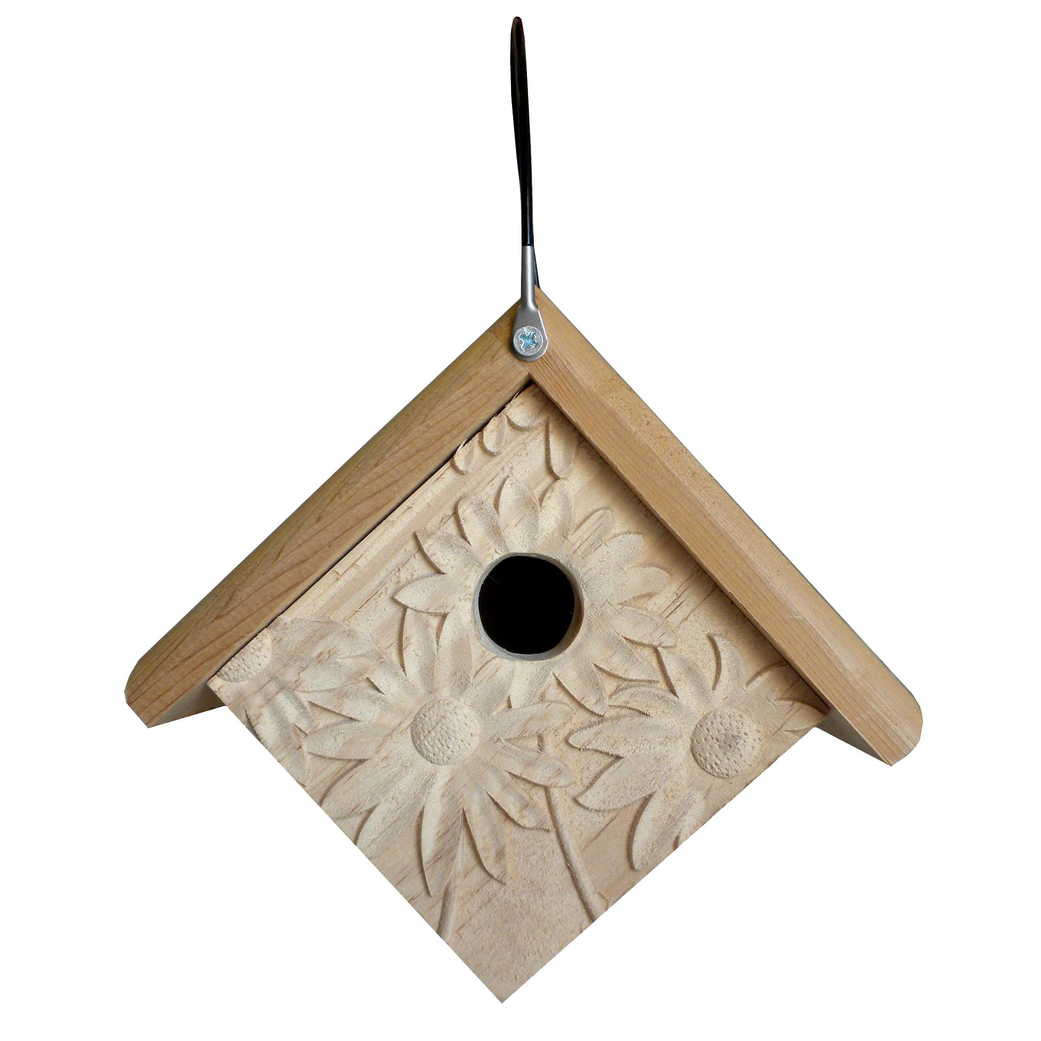 WDCD Wooden Bird House for Outdoor Garden - Natural Brown Birdhouse with Rustic Design - Perfect for Backyard, Patio, and Garden Decor to Attract Wild Birds