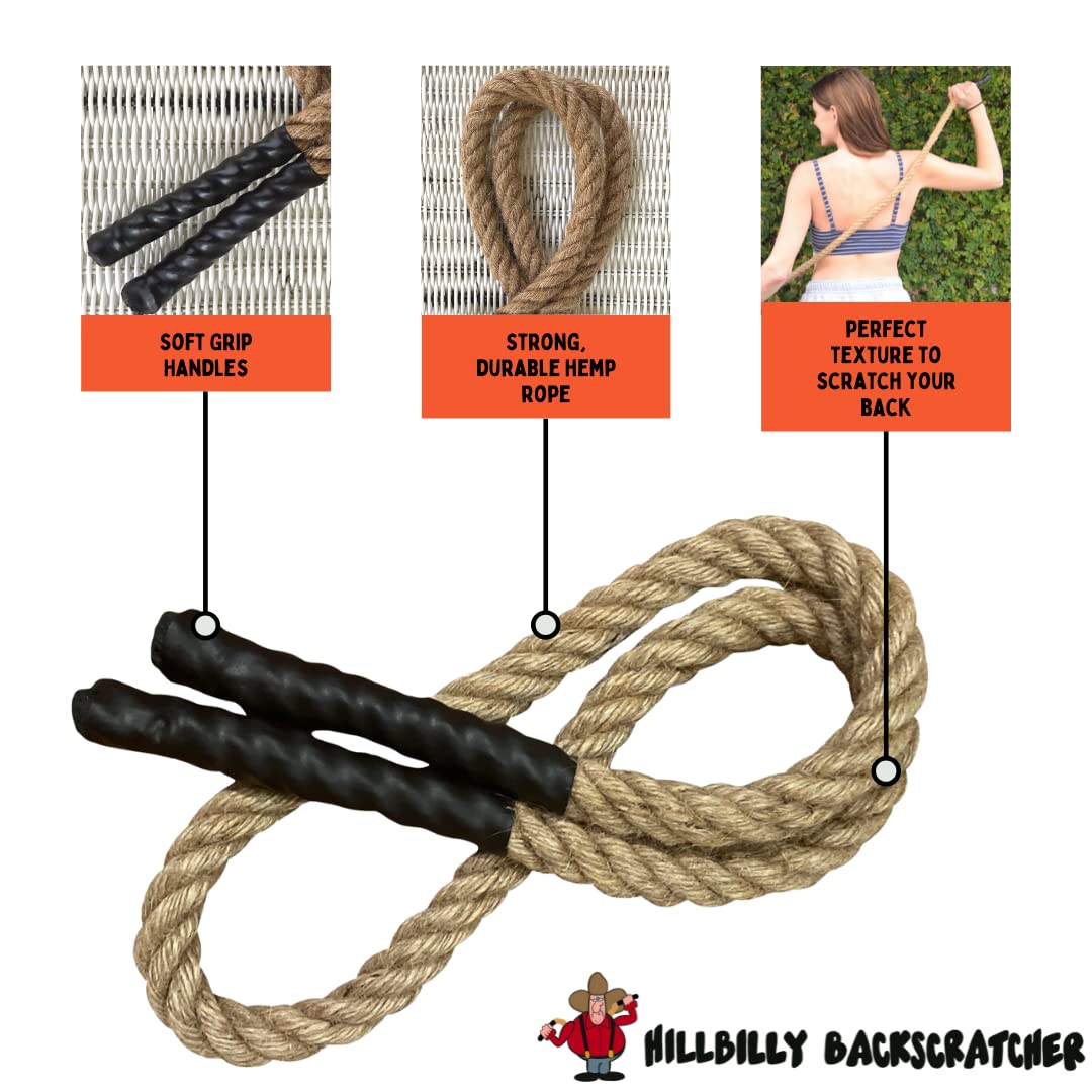 XXL Hillbilly Backscratcher - Premium Hemp Rope Back Scratcher for Itch Relief on Back, Neck, Head & Body | Perfect for Hard-to-Reach Spots & Relaxation at Home, Office or Travel