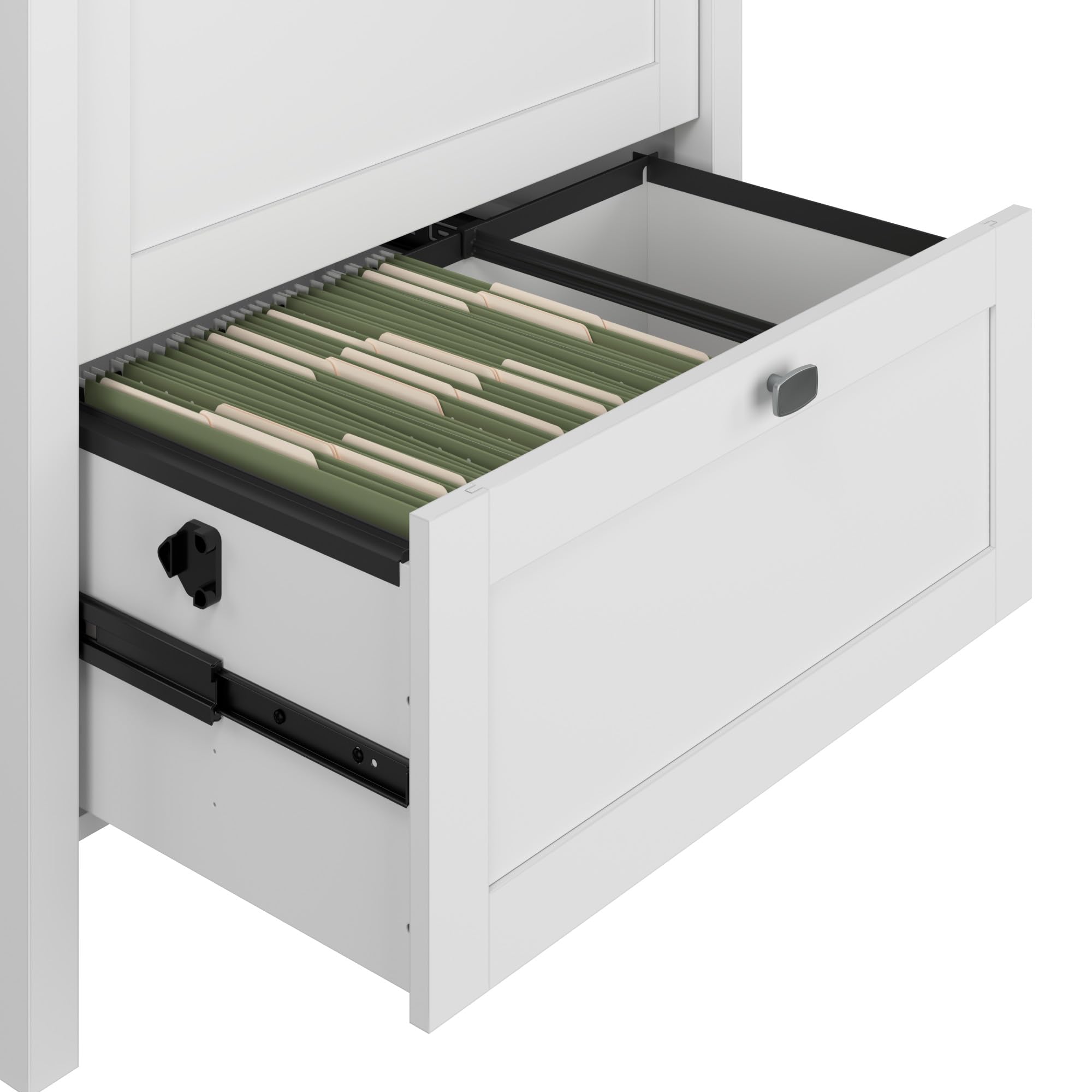 Bush Furniture Broadview 2-Drawer Lateral File Cabinet in Pure White - Home Office Storage Solution for Documents & Supplies
