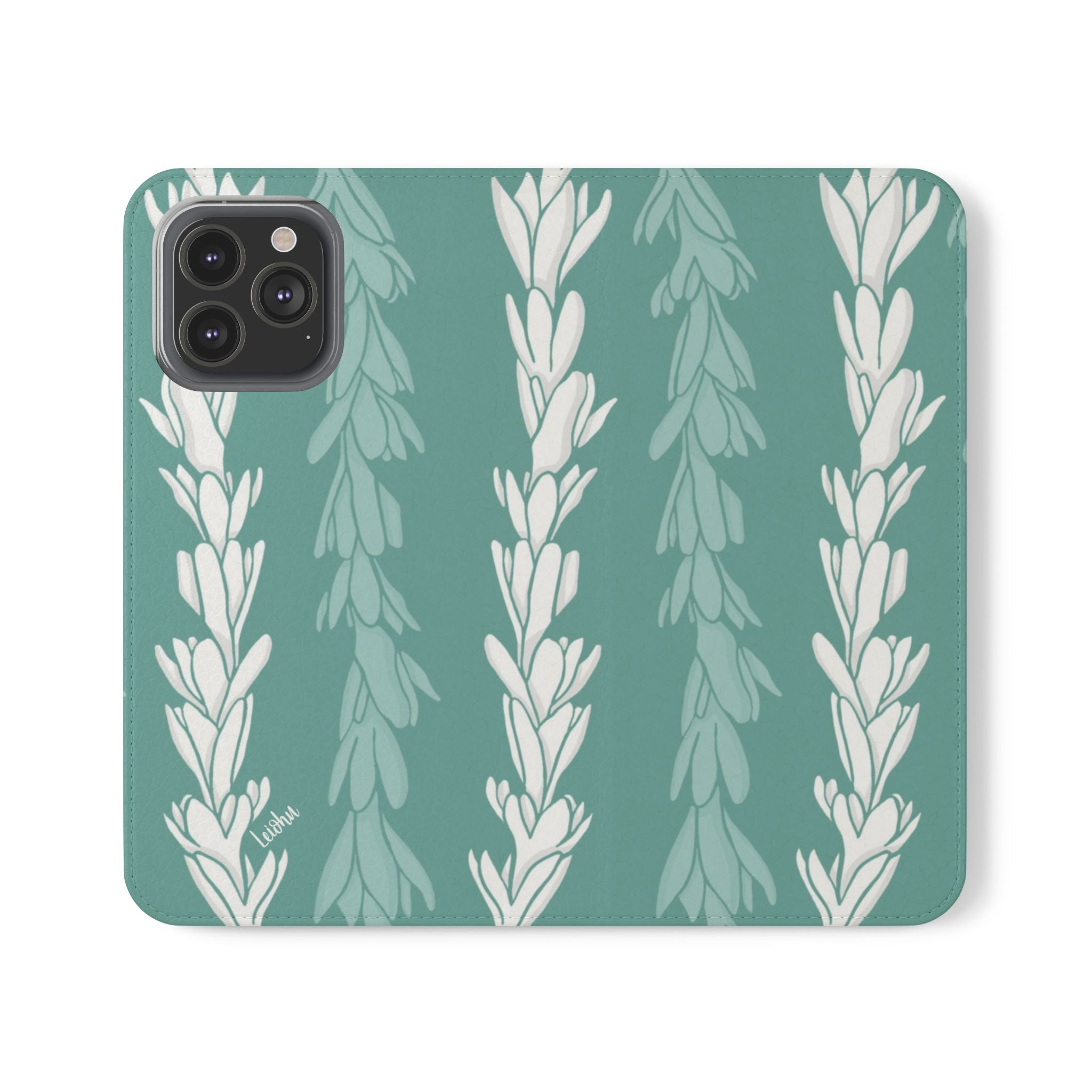 Premium Tuberose Lei Folio Case for iPhone & Samsung - Elegant Floral Design, Slim Protective Cover - Perfect for Weddings, Parties & Hawaiian-Themed Events
