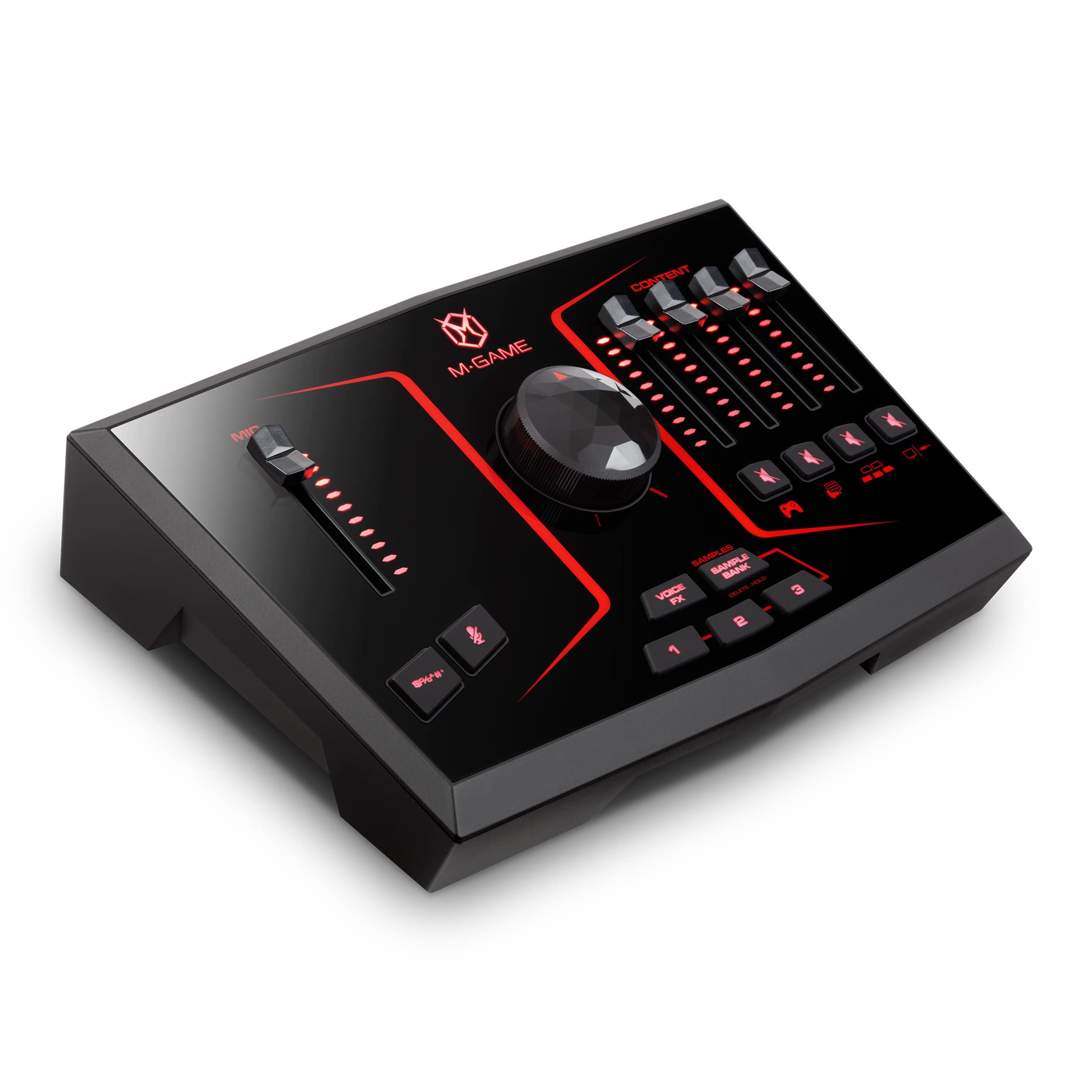 Solo USB Audio Interface Mixer for Streaming & Gaming - XLR Mic Input, Optical Input, Voice Effects, Sampler, LED Lights & Software - Perfect for Podcasting, Live Streaming & Music Production