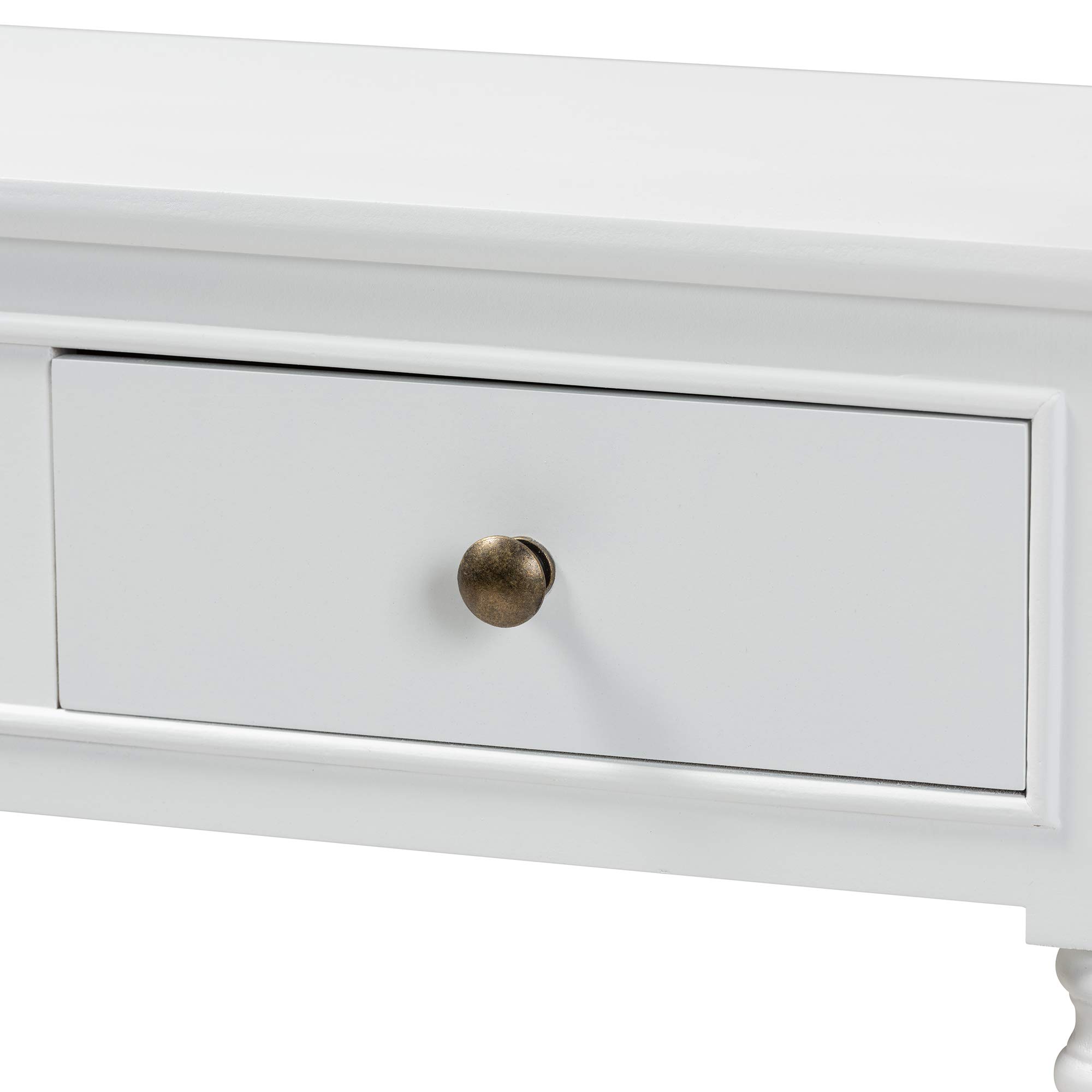 Baxton Studio Modern White Console Table - Entryway Sofa Table, Hallway Accent Furniture for Living Room & Bedroom Decor