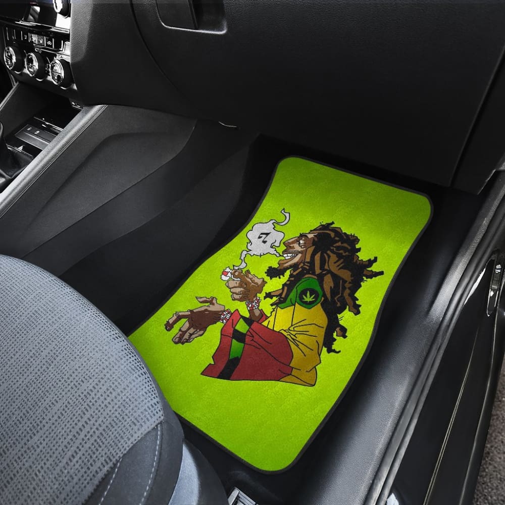 Bob Marley Rasta Car Floor Mats - Premium Custom Fit for Cars, Trucks & SUVs - Non-Slip Durable All-Weather Protection - Perfect for Reggae Fans & Car Enthusiasts - Great for Road Trips, Daily Commutes & Music Festivals