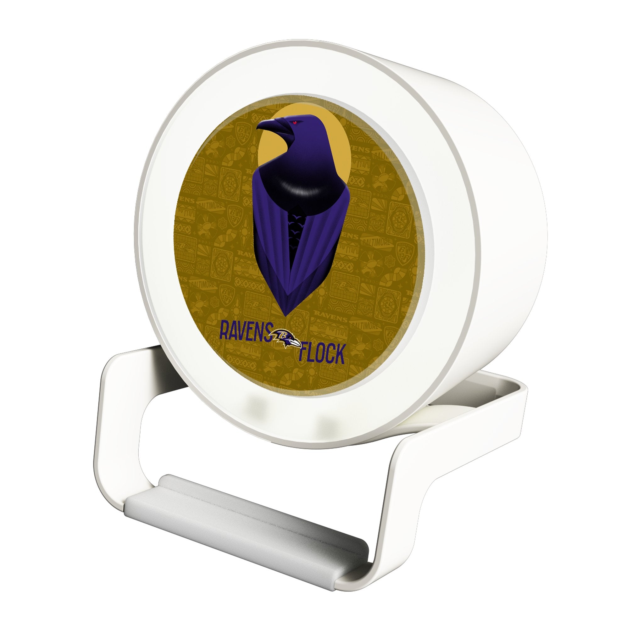 Baltimore Ravens 2024 Limited Edition LED Night Light with Wireless Charger & Bluetooth Speaker - Perfect for Bedroom, Game Room, and Ravens Fan Gifts