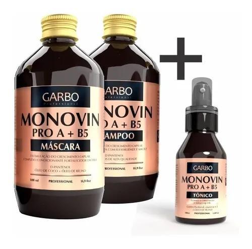 Combo Growth Monovin + Tonic Monovin Garbo (Pro A+B5) - Hair Growth & Scalp Treatment Set for Men & Women - Perfect for Thinning Hair & Healthy Scalp Care