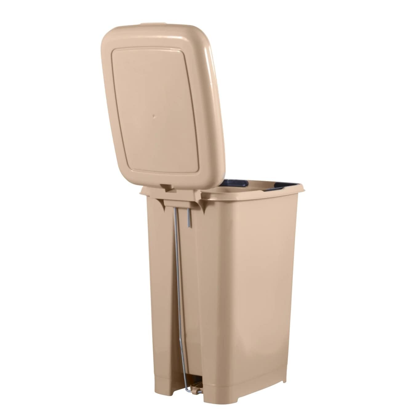 Superior Slim Step-On Trash Can with Lid - 4 Gallon Plastic Foot Pedal Garbage Bin for Bathroom, Kitchen, Office & Bedroom - Space-Saving Design for Small Spaces, Dorms & Apartments - Black