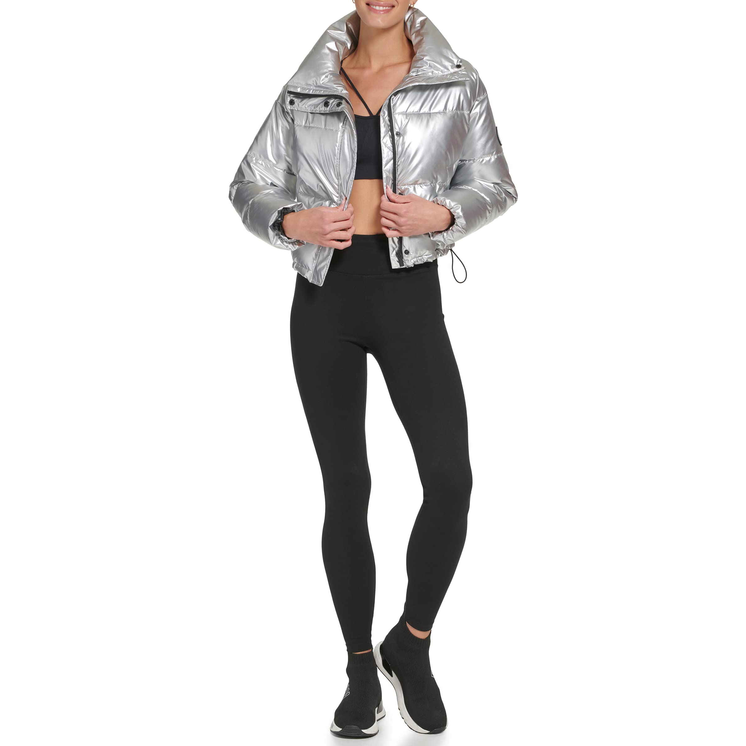 DKNY Women's Sport Hooded Roebling Fleece Jacket - Lightweight Warm Winter Outerwear for Running, Hiking & Casual Wear