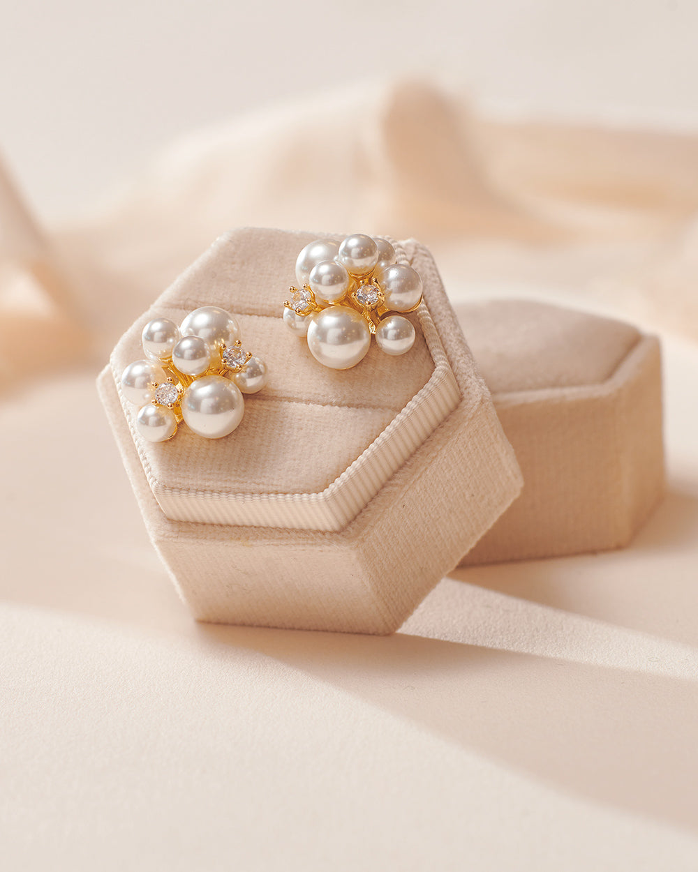 Georgina Pearl Stud Earrings - 14K Gold Plated Elegant Pearl Earrings for Women | Perfect for Weddings, Parties & Everyday Wear
