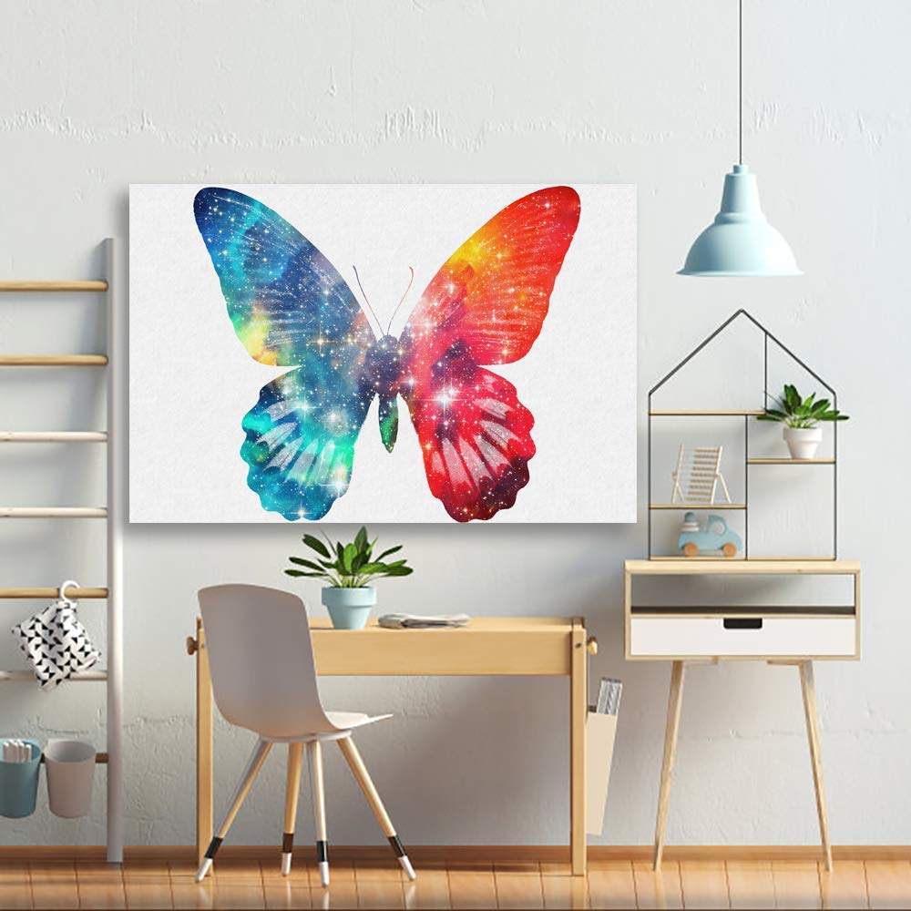 Beautiful Butterfly Giclee Canvas Wall Art - 32x48 Inches Modern Home Decor for Bedroom, Living Room, Office & Nursery