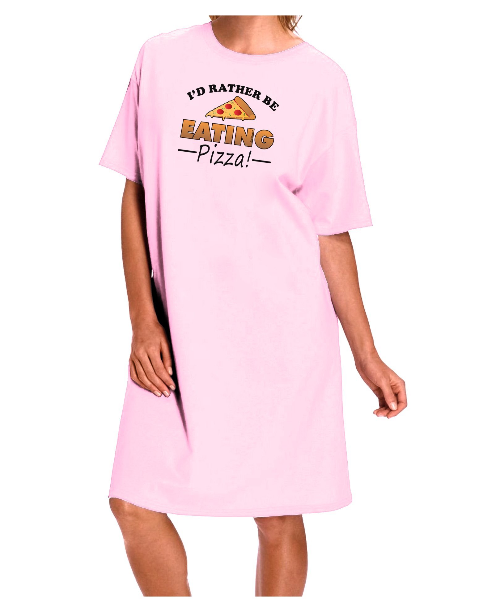TooLoud I'd Rather Be Eating Pizza Funny Sarcastic T-Shirt for Men & Women - Comfortable Cotton Casual Tee for Pizza Lovers, Night Out, Parties and Gifts