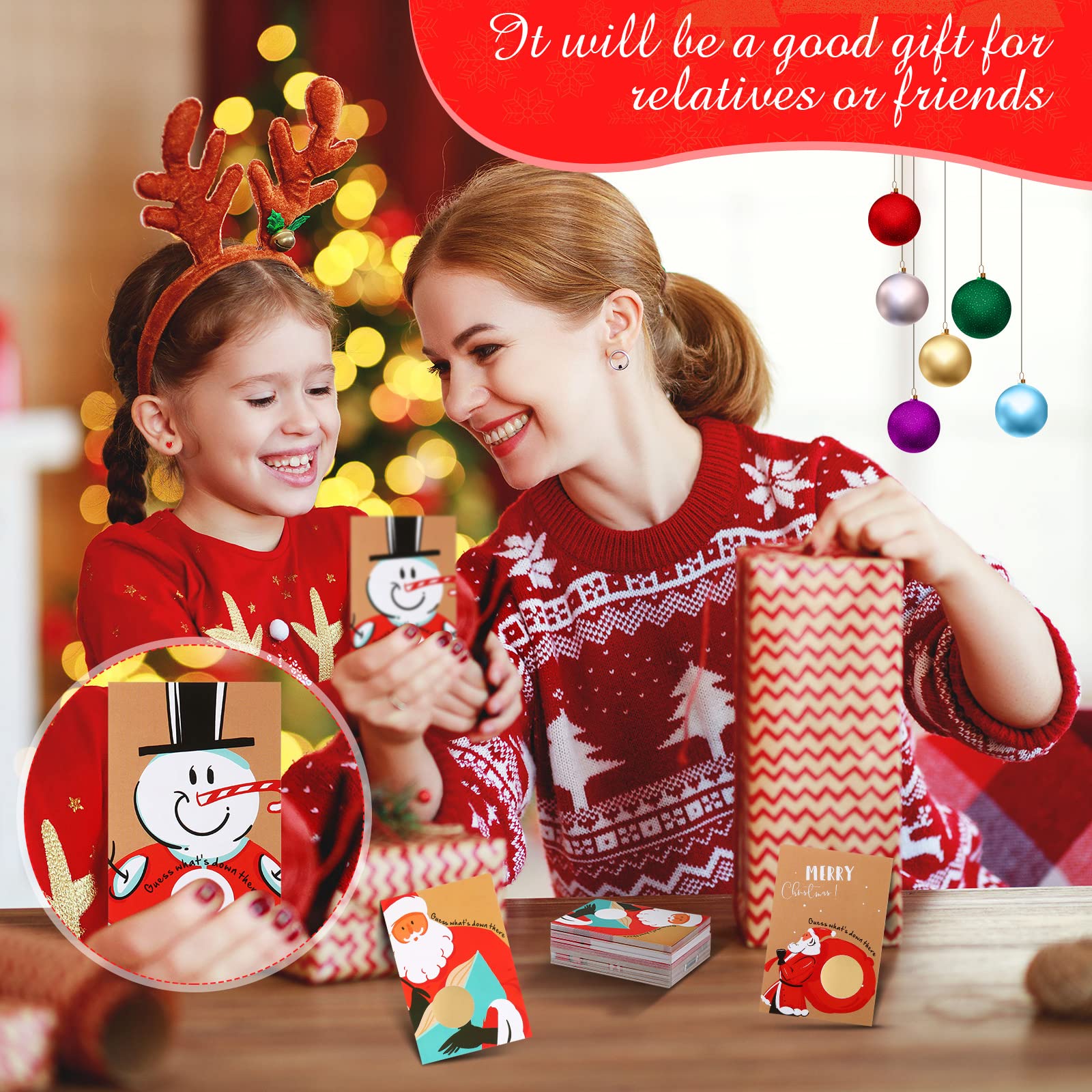 270-Piece Christmas Scratch Off Cards Set - 120 DIY Holiday Present Cards & 150 Scratch Off Stickers - Xmas Party Games, Lottery Cards & Festive Activities for Family Gatherings, Office Parties & Classroom Fun