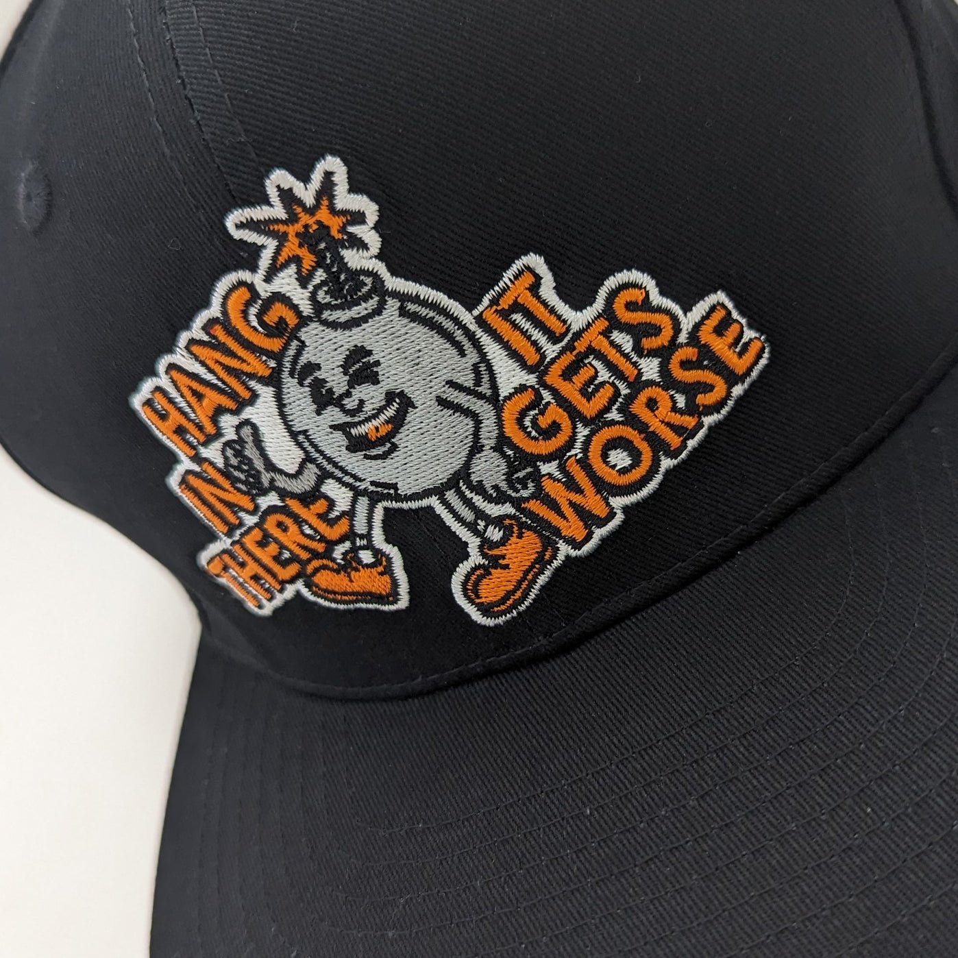 Funny Motivational Hat - Hang In There It Gets Worse Embroidered Cap for Men & Women - Perfect for Gifts, Parties, and Everyday Wear