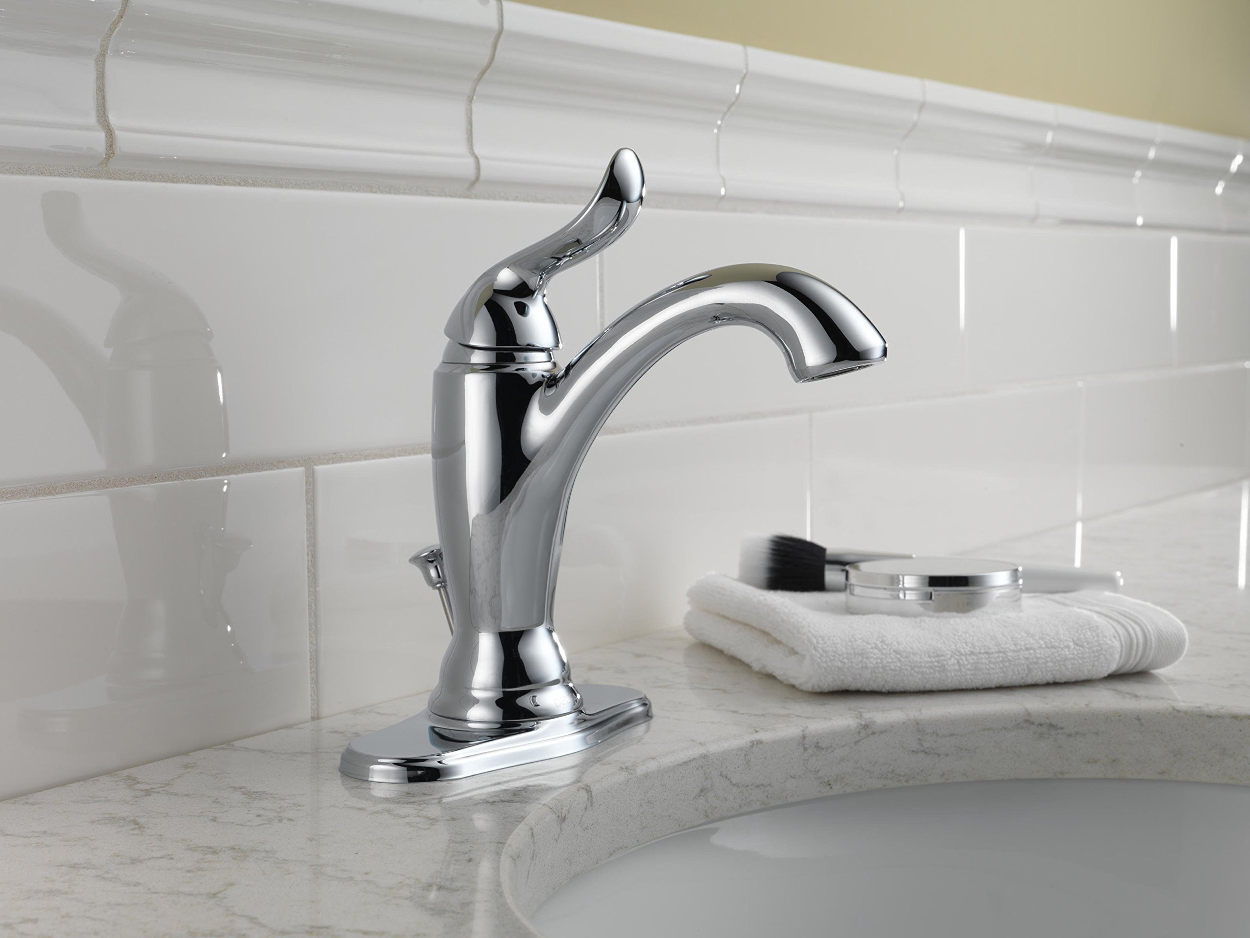 Linden Single Hole Single Handle Bathroom Faucet - Modern Waterfall Design for Sink Vanity, Perfect for Home & Hotel Bathroom Renovation