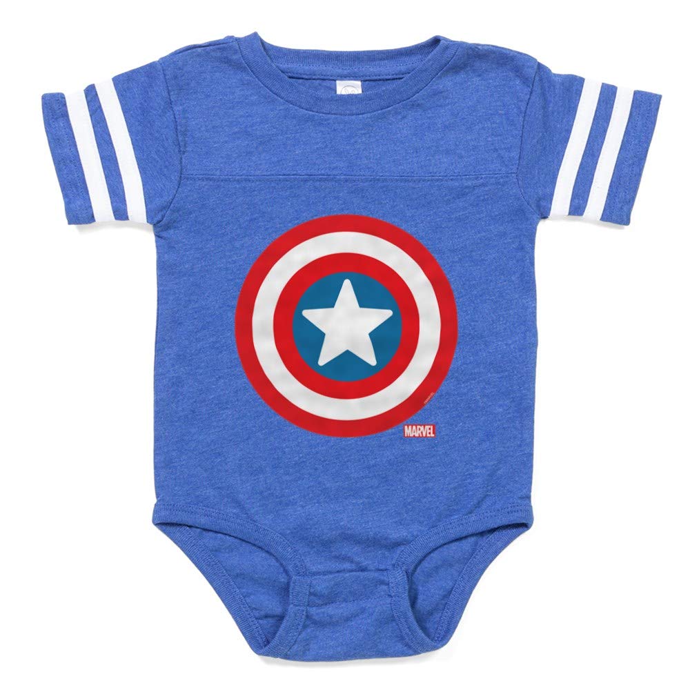 Captain America Icon Football Baby Onesie - Soft Cotton Infant Bodysuit for Boys & Girls - Perfect for Superhero Fans, Game Day & Photo Shoots