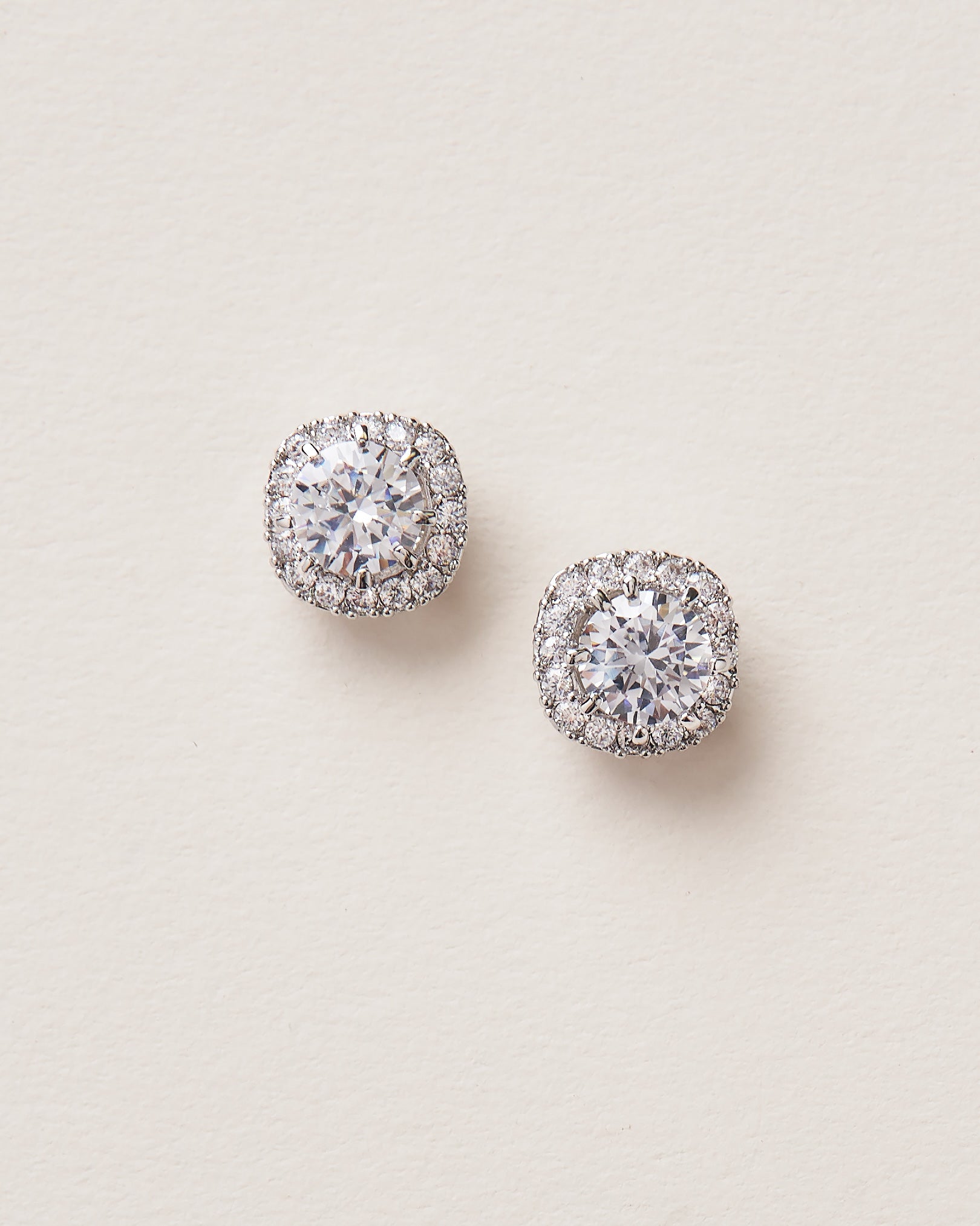 Isla Halo CZ Stud Earrings for Women - Sparkling Cubic Zirconia Studs for Everyday Wear & Special Occasions