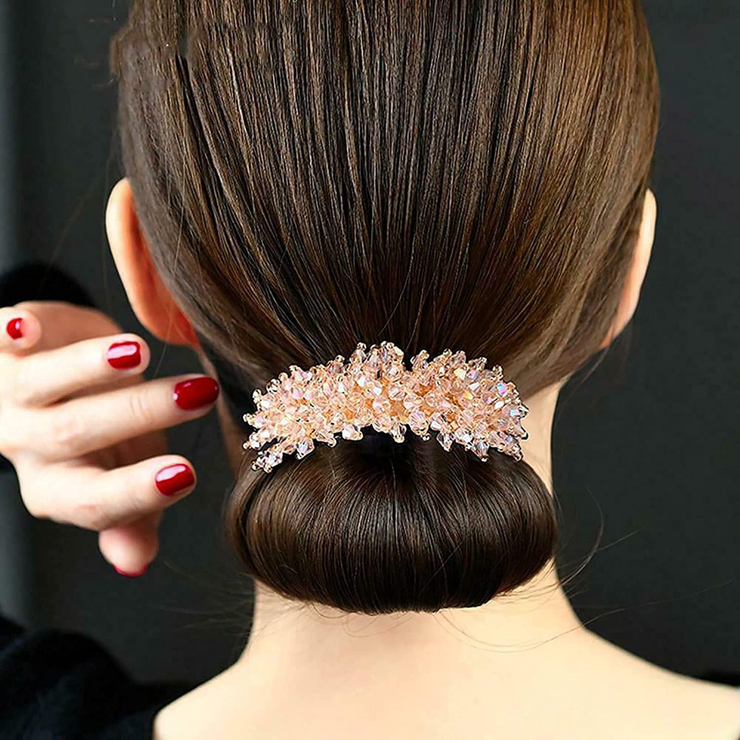 Nihexo Hair Bun Maker Set - 6 PCS Magic Rhinestone Easy Bun Maker, Hair Accessories for Ballet & Ponytail Bun, DIY Hair Styling Tool for Women & Girls - Perfect for Weddings, Parties & Daily Hairstyles