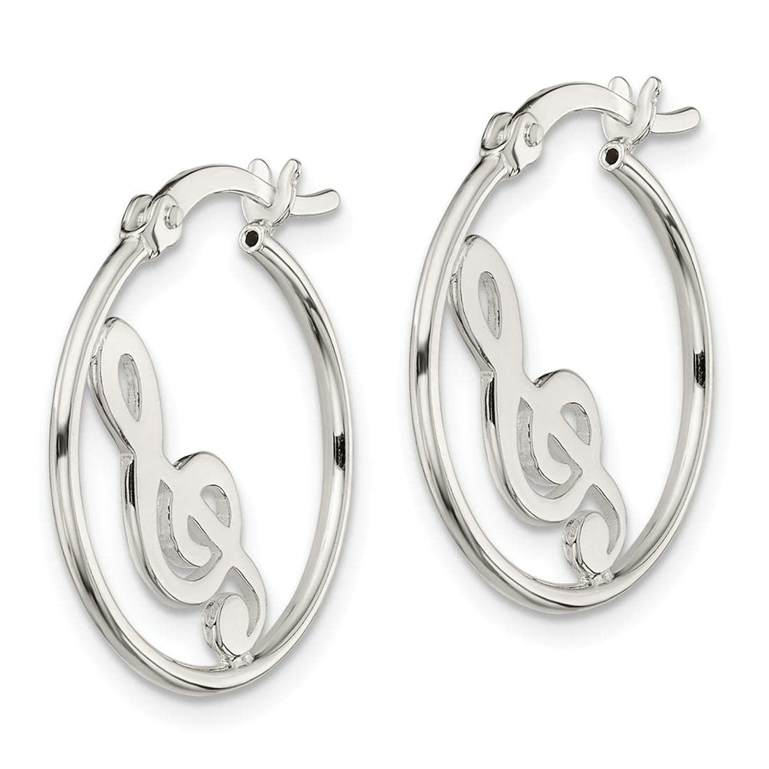 925 Sterling Silver Polished Music Note Hoop Earrings for Women - Elegant Musical Jewelry Gift for Musicians, Music Lovers - Perfect for Concerts, Performances & Everyday Wear
