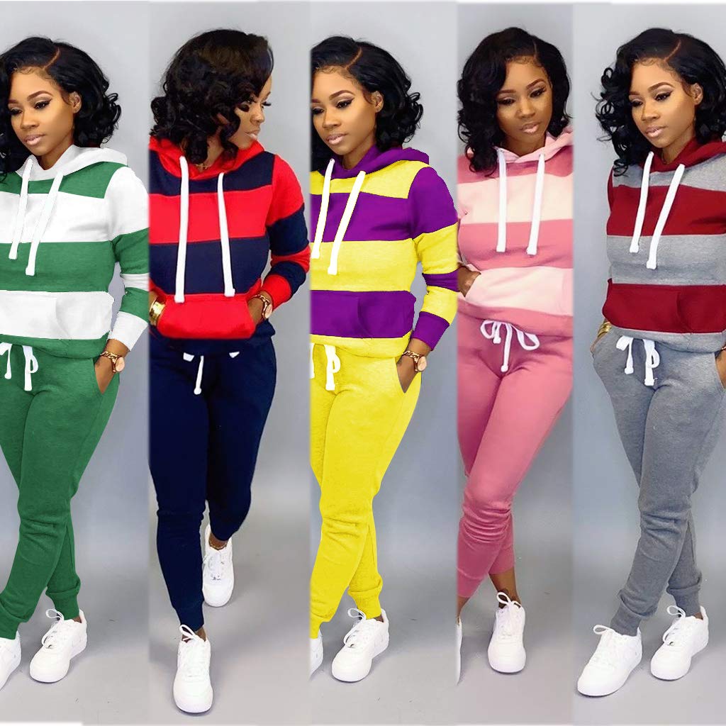 Lucuna Women's 2-Piece Sweatsuit Set - Cozy Pullover Hoodie & Jogger Sweatpants for Fall | Casual Outfit, Lounge Wear & Jogging Tracksuit for Women