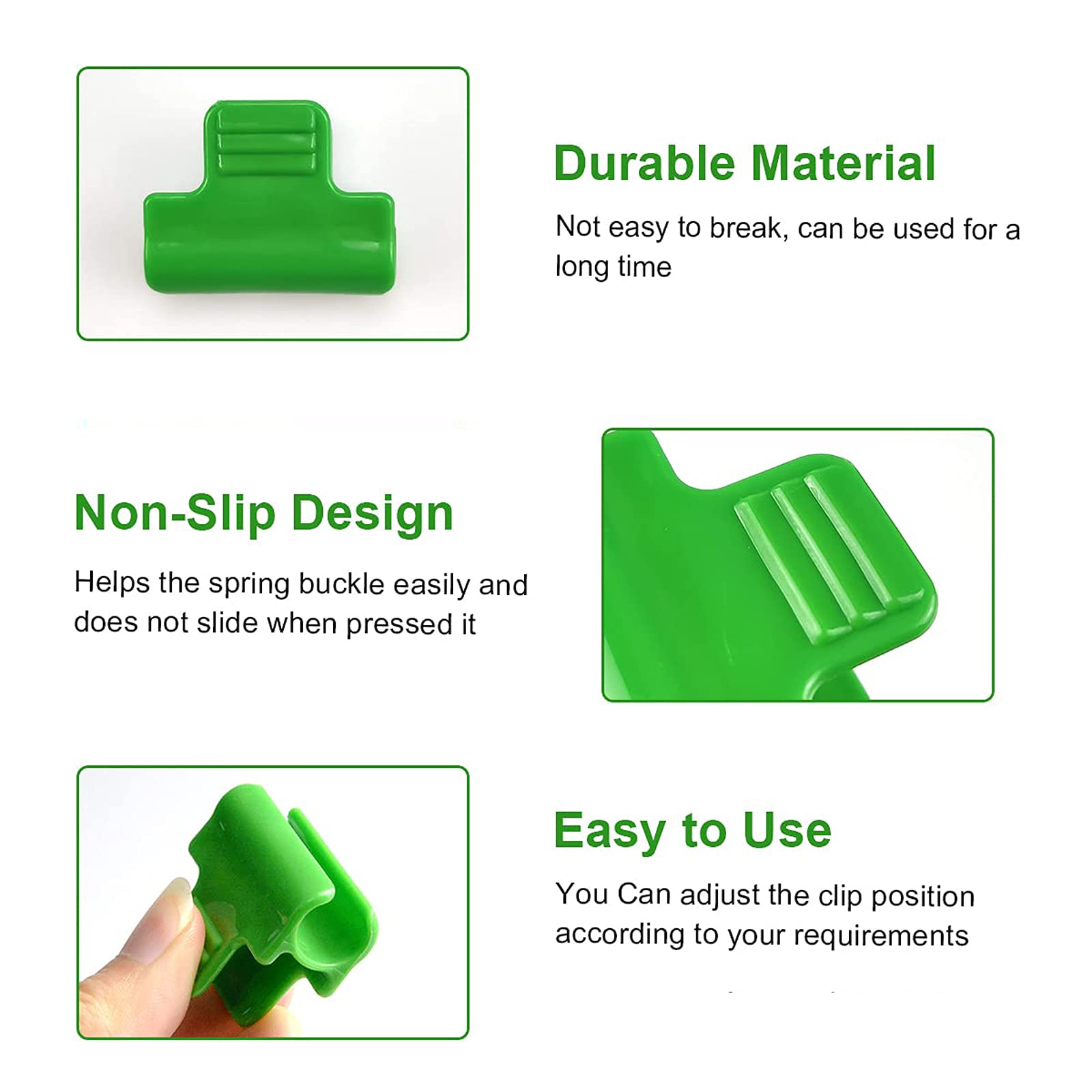 50PCS Greenhouse Clips - 0.43 Inch Plastic Film Clamps for Greenhouse, Shade Net & Row Cover Tunnel | Garden Hoop Clips for Plant Support & Season Extension | Perfect for DIY Greenhouse, Garden Stakes & Plant Protection