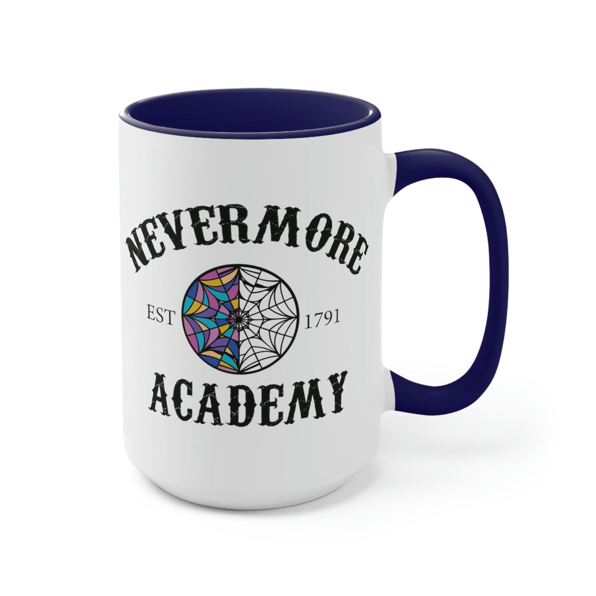 Nevermore Academy Mug - Wednesday Addams Inspired Coffee Cup with Raven Design - Perfect for Hot & Cold Drinks, Gifts for Horror Fans & Addams Family Merch Collectors