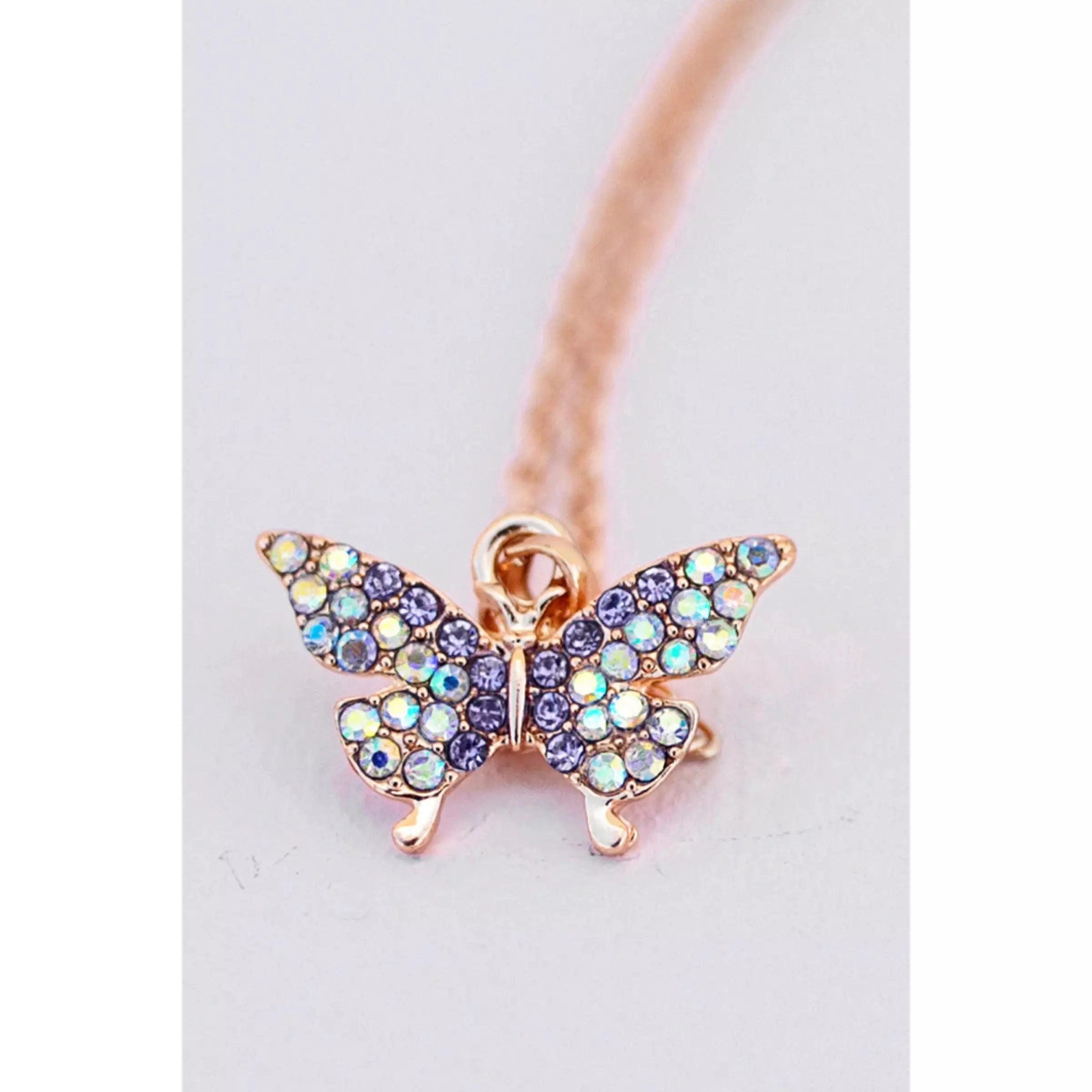 Butterfly Gem Necklace for Women - Elegant Butterfly Pendant Jewelry with Crystals, Perfect Gift for Birthday, Anniversary & Valentine's Day | Wear to Parties, Weddings & Special Occasions