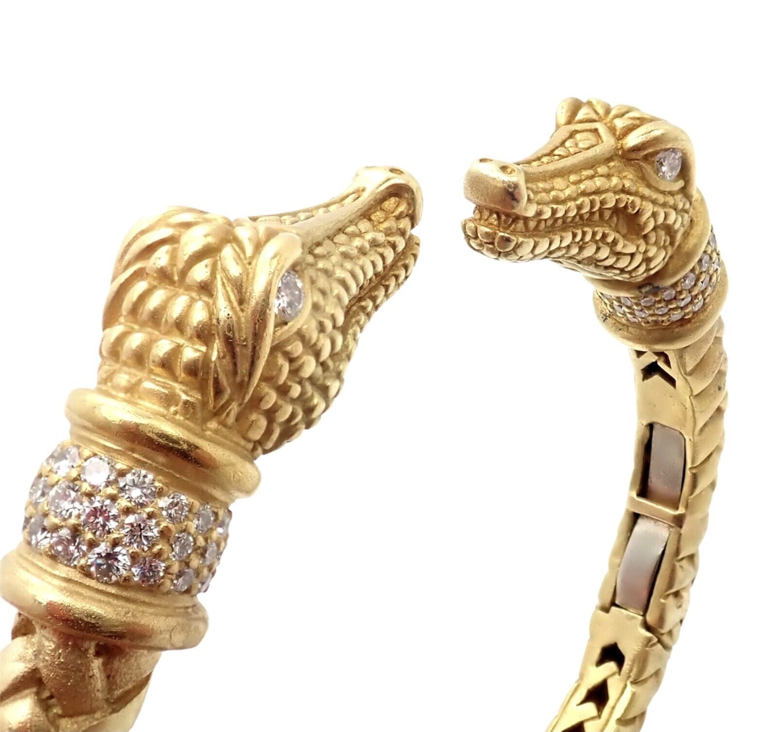 Authentic Kieselstein Cord 18k Yellow Gold Diamond Alligator Head Bracelet - Luxury Jewelry for Women, Perfect Gift for Anniversary & Special Occasions
