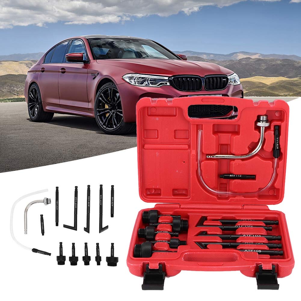 13Pcs Oil Fill Adapter Kit - Universal Fluid Refilling Connector Tool Set for Automotive, Motorcycle & Lawn Equipment Maintenance
