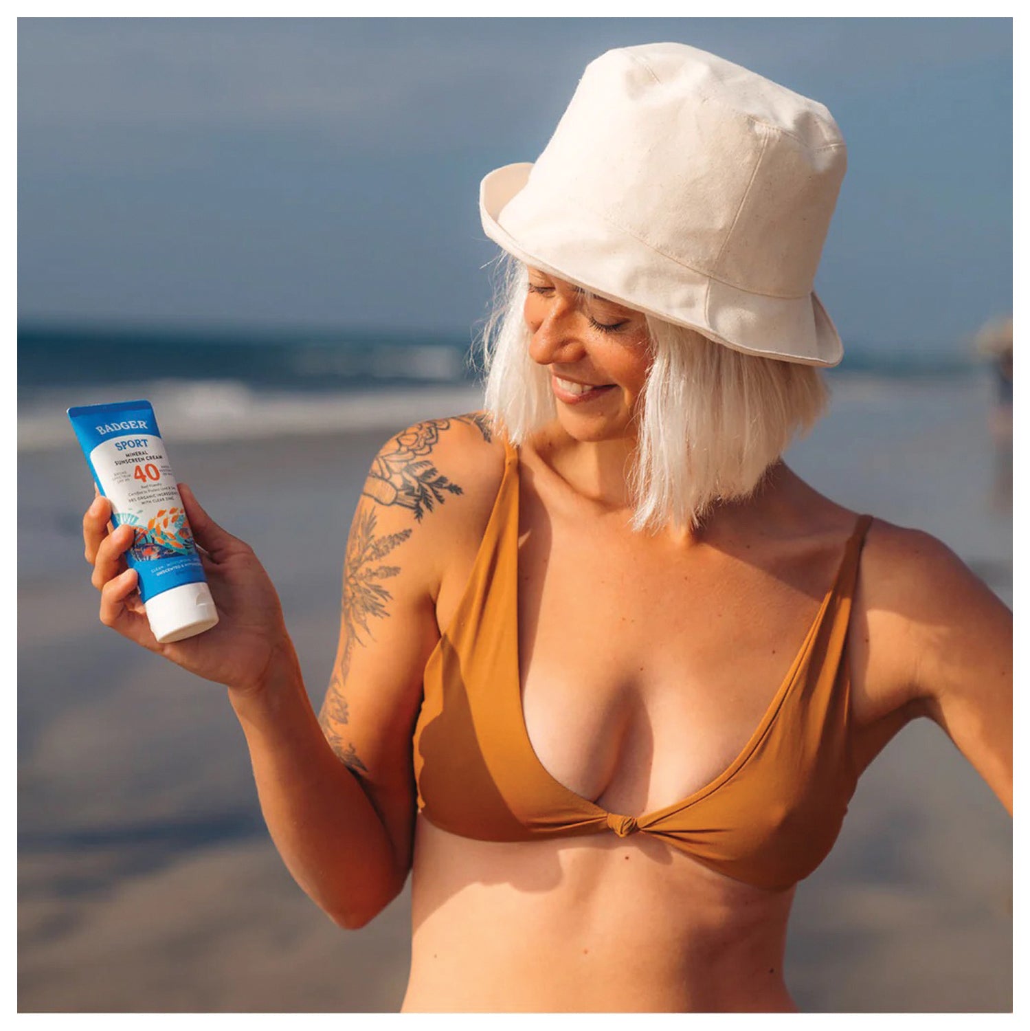 Badger SPF 40 Zinc Oxide Sunscreen 2.9oz - Natural Mineral Sunscreen for Face & Body | Broad Spectrum UVA/UVB Protection, Water Resistant, Reef Safe | Perfect for Beach, Swimming & Outdoor Activities