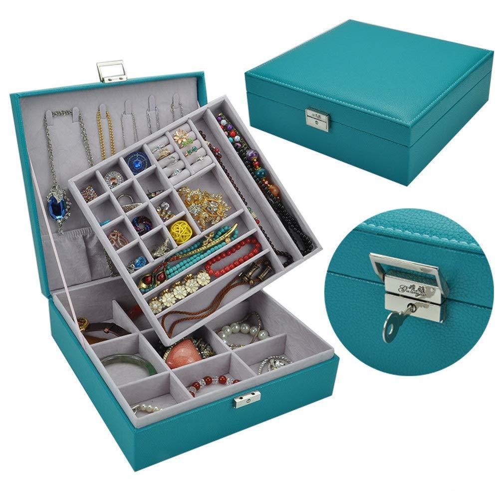 Stylish Leather Jewelry Storage Box for Women & Girls - Organizer with Multiple Compartments for Rings, Earrings, Necklaces & Bracelets | Perfect for Travel, Home Decor & Gift Giving