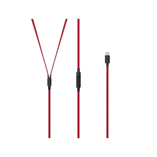 Beats urBeats3 Lightning Earphones - Premium Renewed Headphones with Noise Isolation, Black-Red - Perfect for Gym, Commuting & iPhone Music Lovers