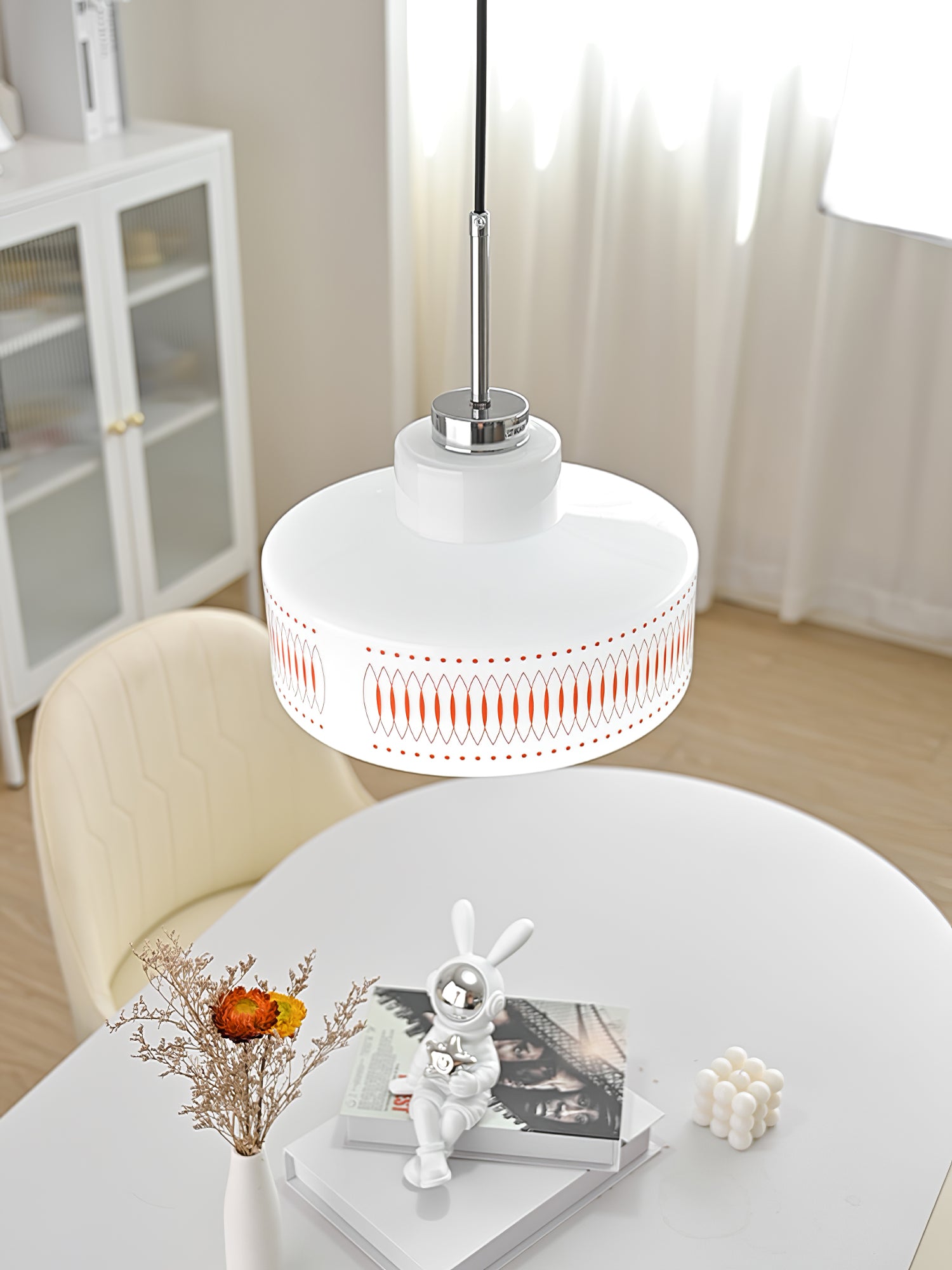 Anna Pendant Lamp - Modern Scandinavian Glass Hanging Light for Kitchen Island, Dining Room & Bedroom - Elegant Ceiling Fixture with Warm White Light