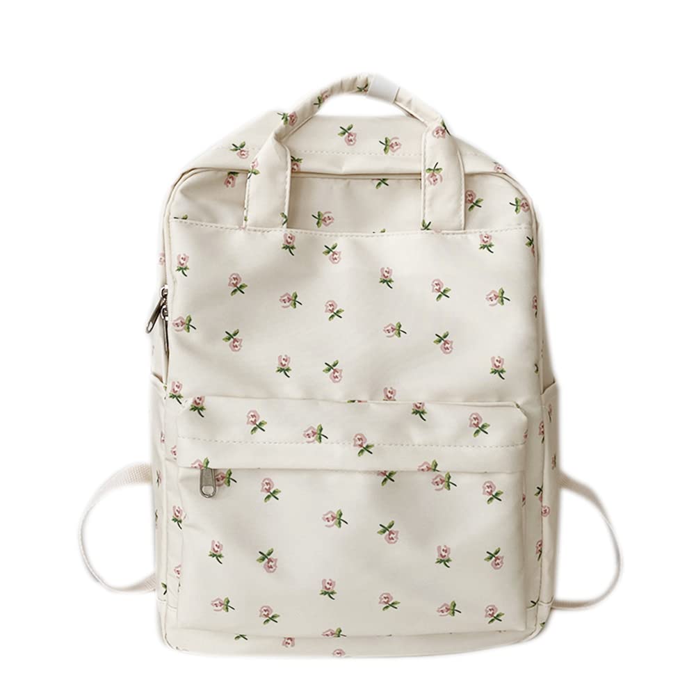 Cute Kawaii Floral Backpack for Women & Girls - Stylish School Bag with Coquette Aesthetic - Lightweight Rucksack for College, Travel, and Everyday Use