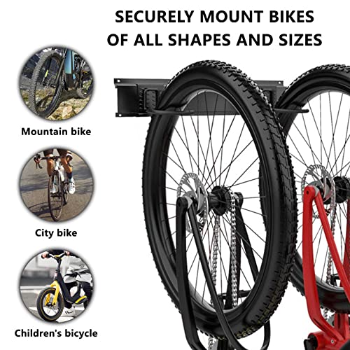 ITHWIU Wall-Mounted Vertical Adjustable Bike Rack - Garage Storage System with 5 Adjustable Hooks & 3 Helmet Hooks for Indoor Home Organization | Perfect for Small Spaces, Apartments & Bike Enthusiasts