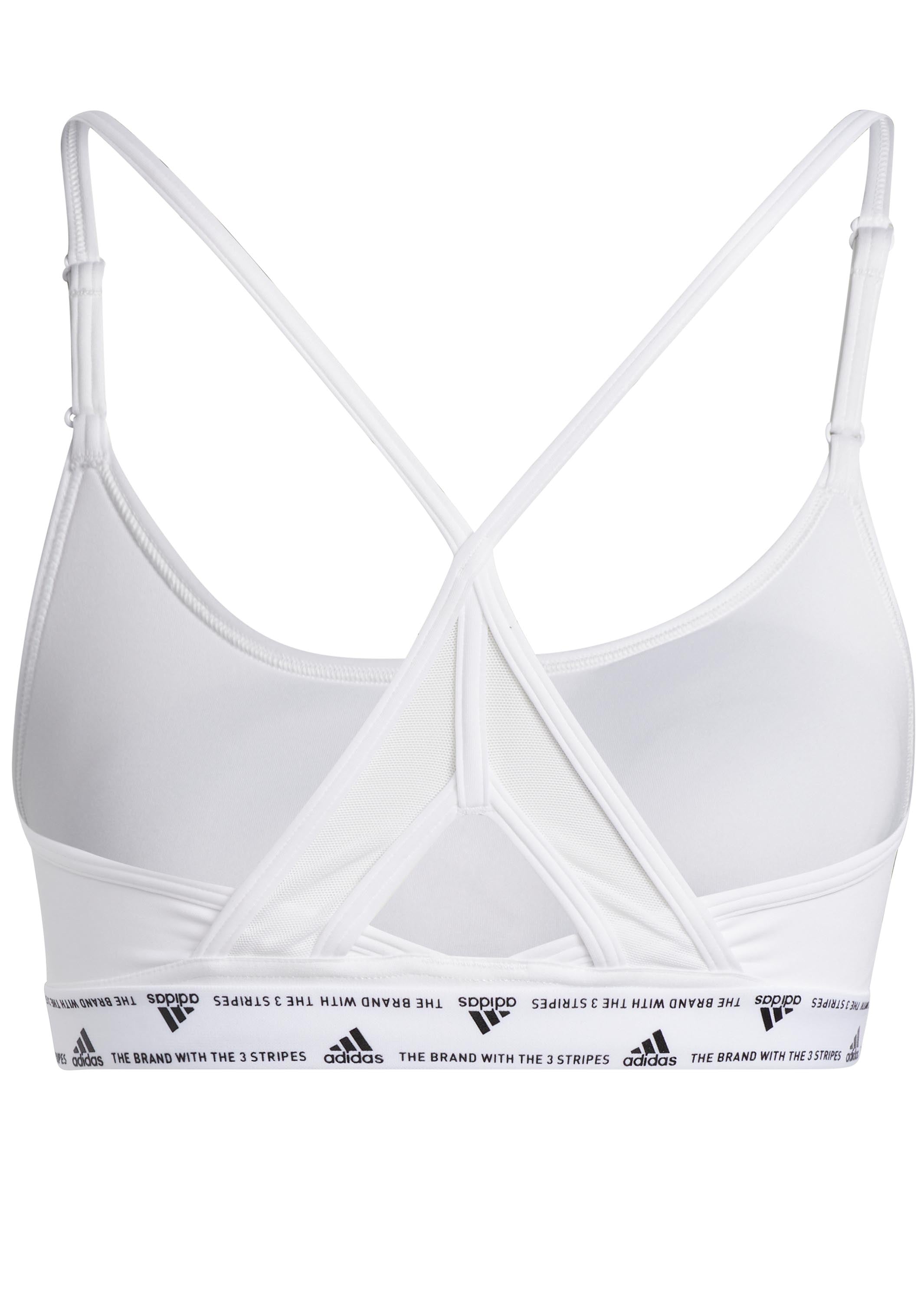 Adidas Women's Aeroreact Training 3-Stripes Sports Bra HC7869 - Moisture-Wicking Workout Top for Running, Yoga & Gym Fitness