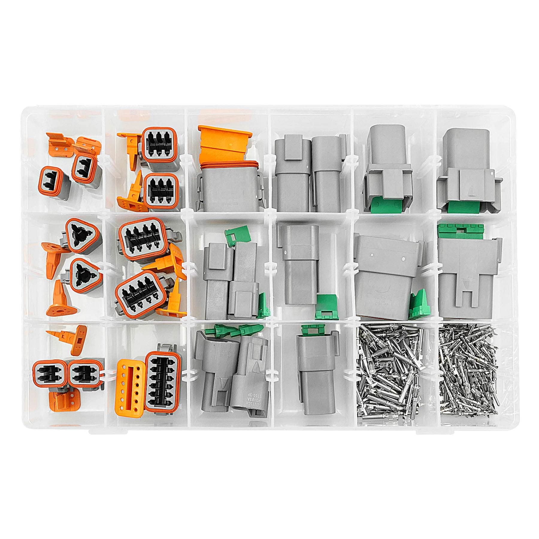 188Pcs Deutsch Connector Kit - 8 Sets 2/3/4/6/8/12 Pin Waterproof Automotive Electrical Wire Connectors & Terminals for Car, Truck, Motorcycle Wiring & Electrical Repairs