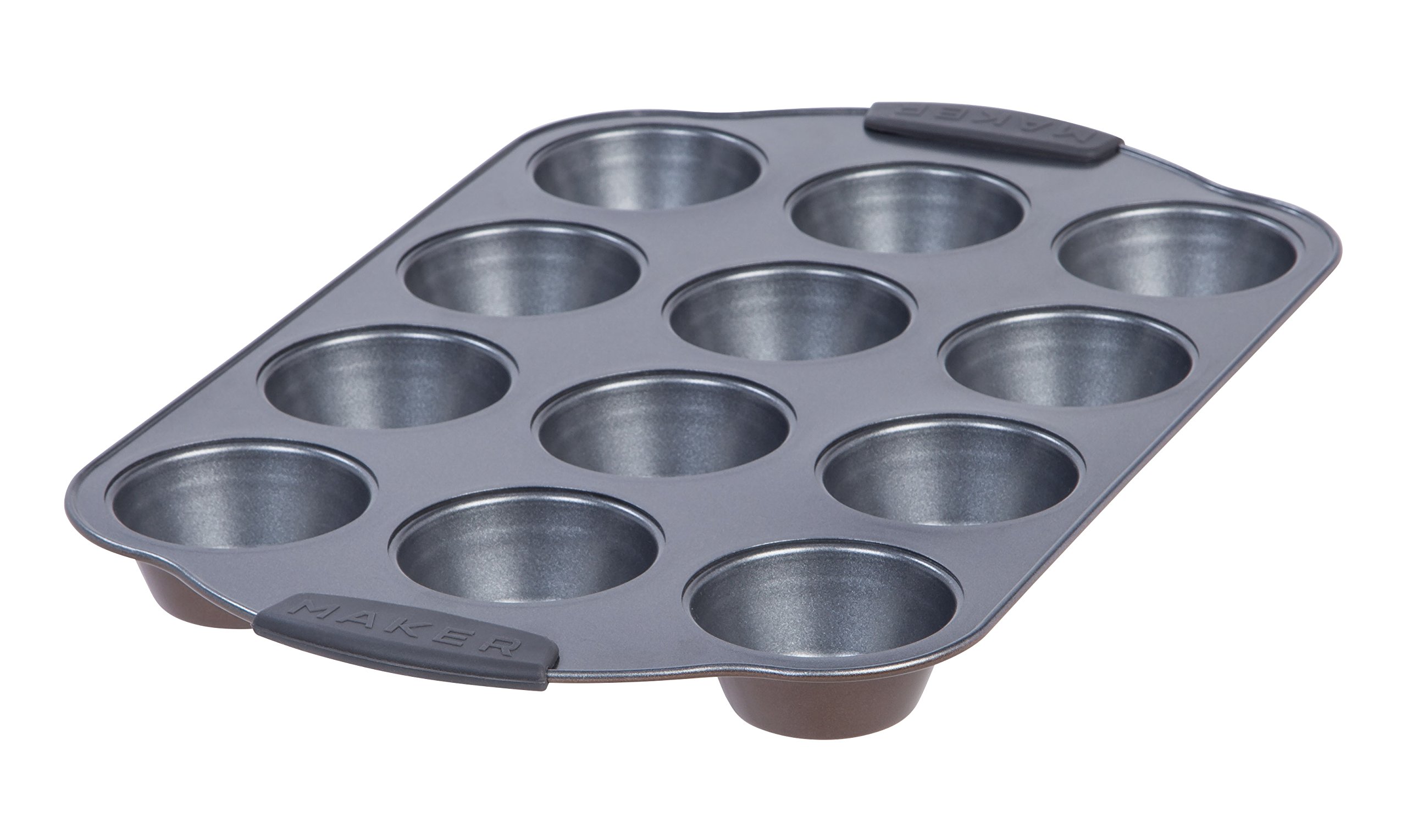 MAKER Homeware 12-Cup Standard Muffin Pan - Nonstick Baking Sheet for Cupcakes, Muffins & More - Perfect for Home Baking, Parties & Holiday Treats