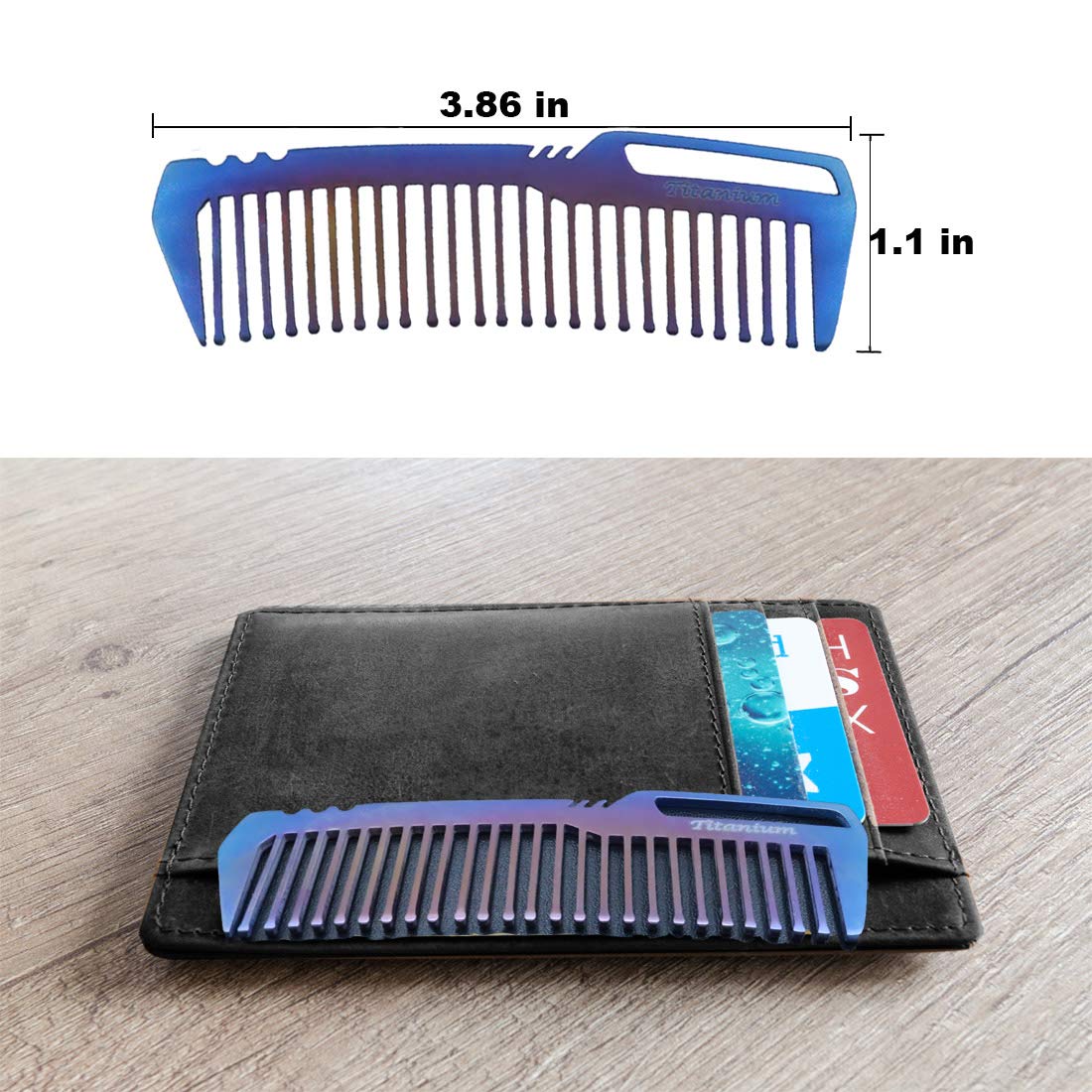 Premium Titanium Comb for Men & Women - Durable Metal Hair & Beard Comb - Perfect for Travel, Grooming & Everyday Carry (EDC)