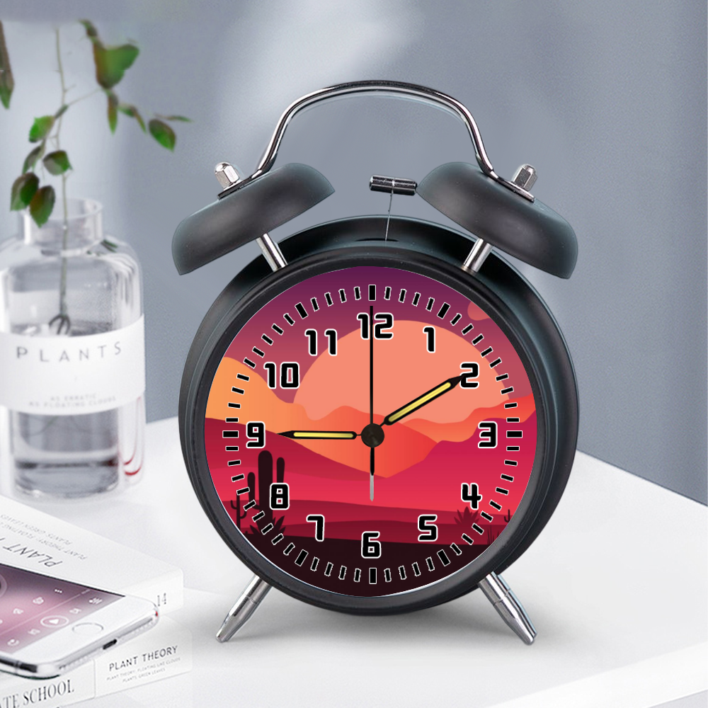 Desert Scene Digital Alarm Clock with Night Light - Creative Desktop Clock for Bedroom, Office, and Home Decor